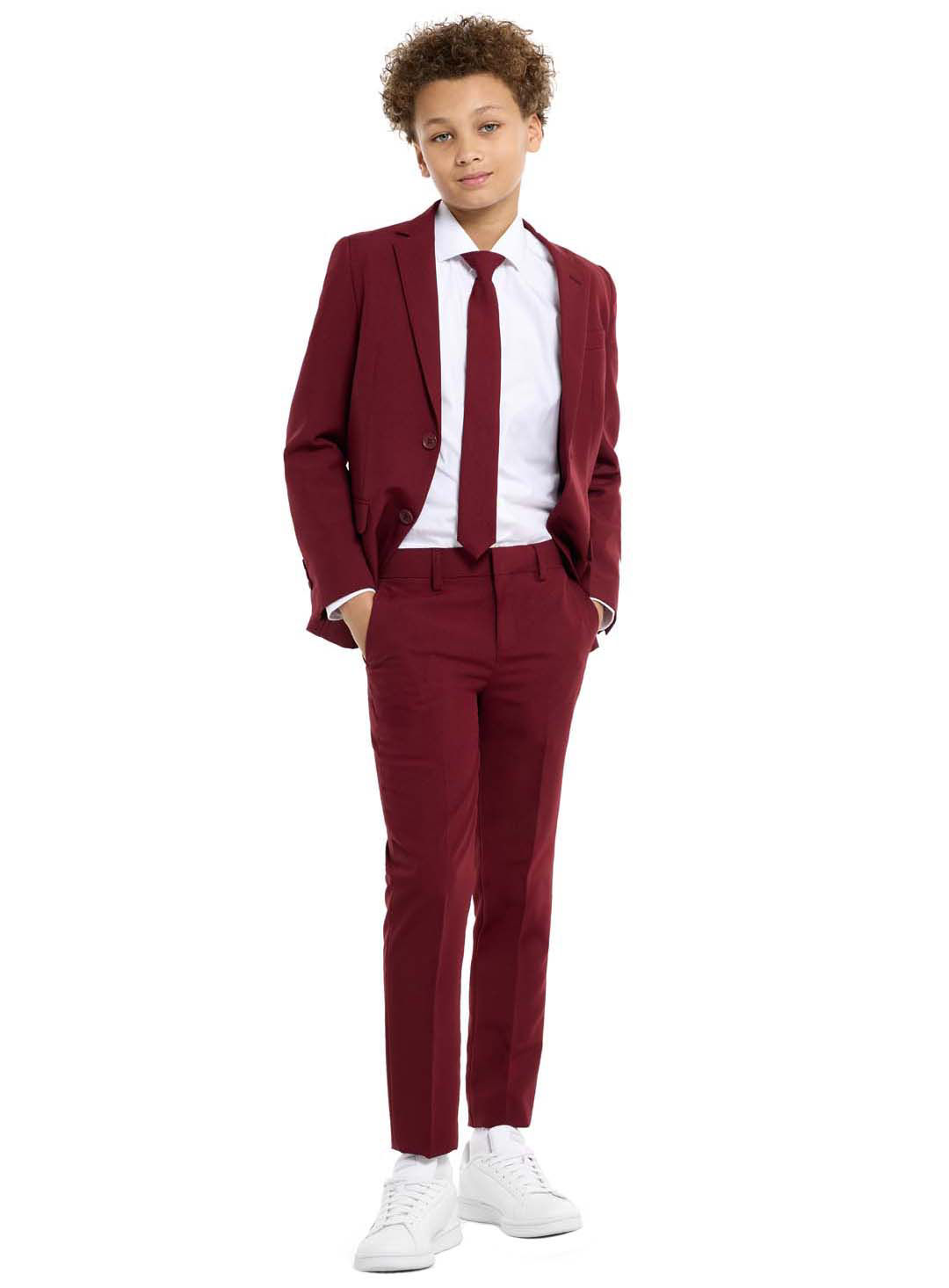 OppoSuits Teen Blazing Burgundy Anzug für Jugendliche