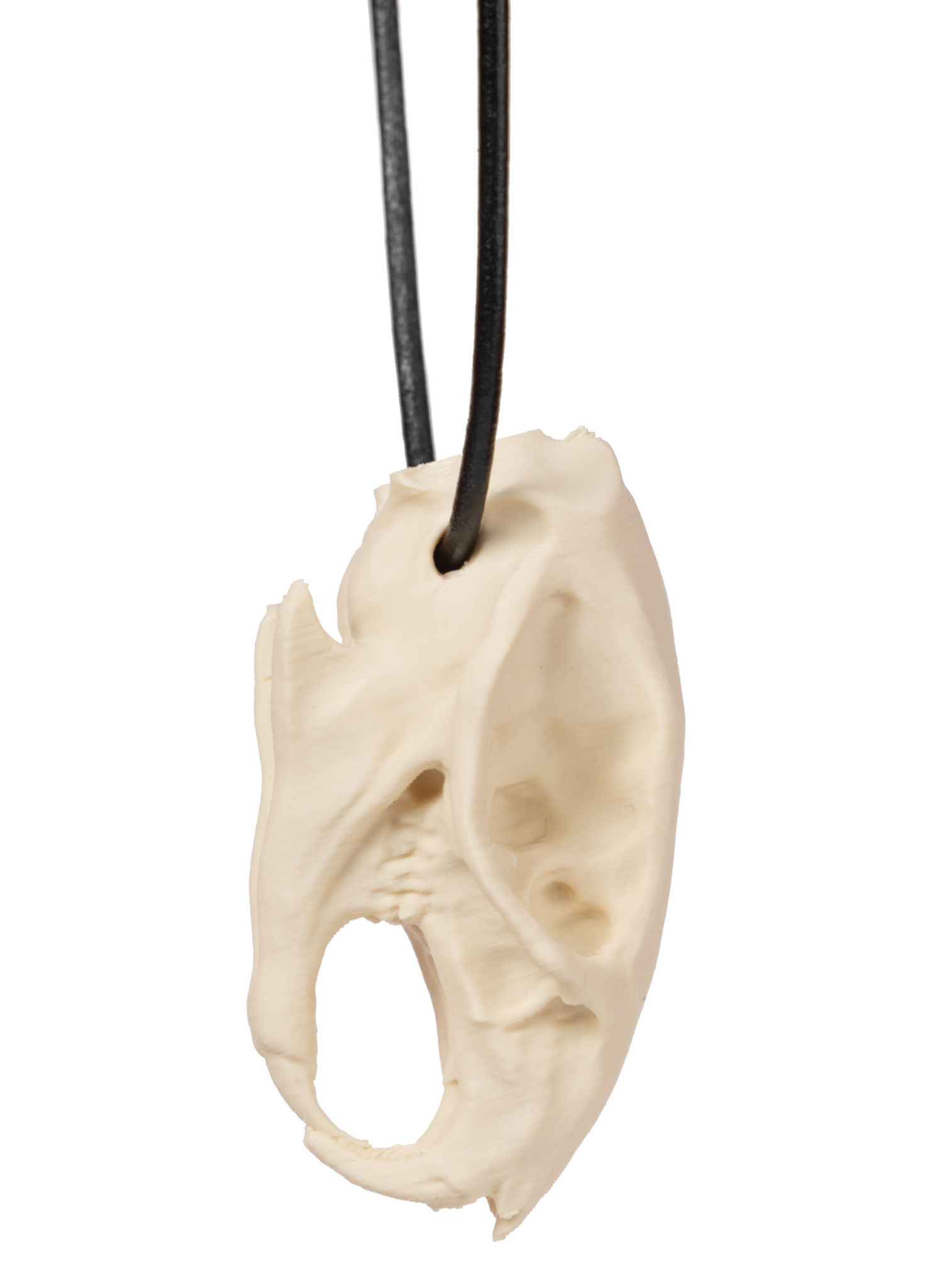 3D Druck Rattenschädel Anhänger mit Lederband (7cm)