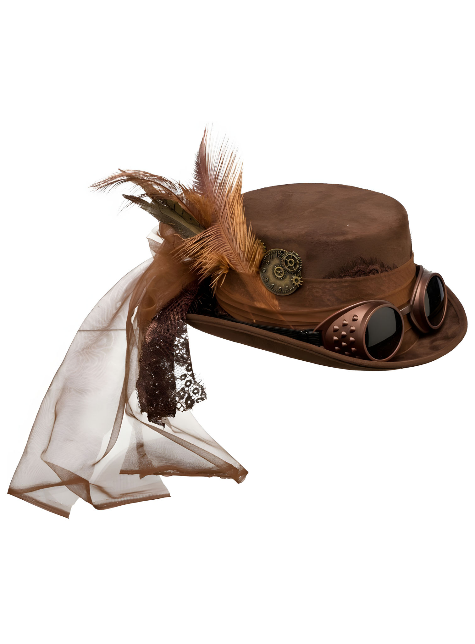 Steampunk Damenhut mit Brille