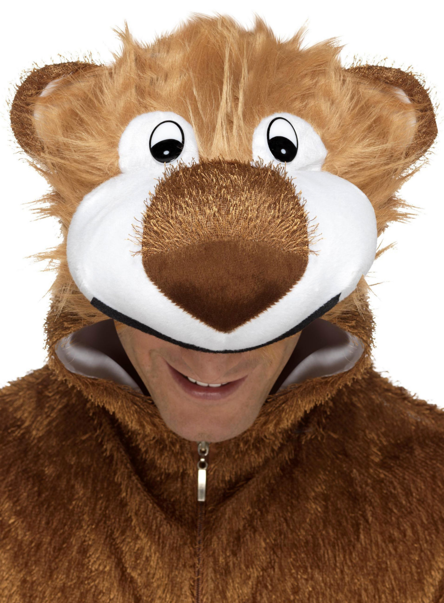 Pluizige leeuw hoodie onesie kostuum