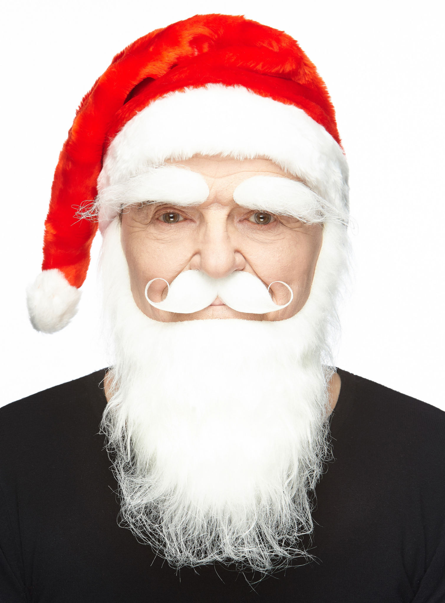 Weißer Weihnachtsmannbart mit Augenbrauen