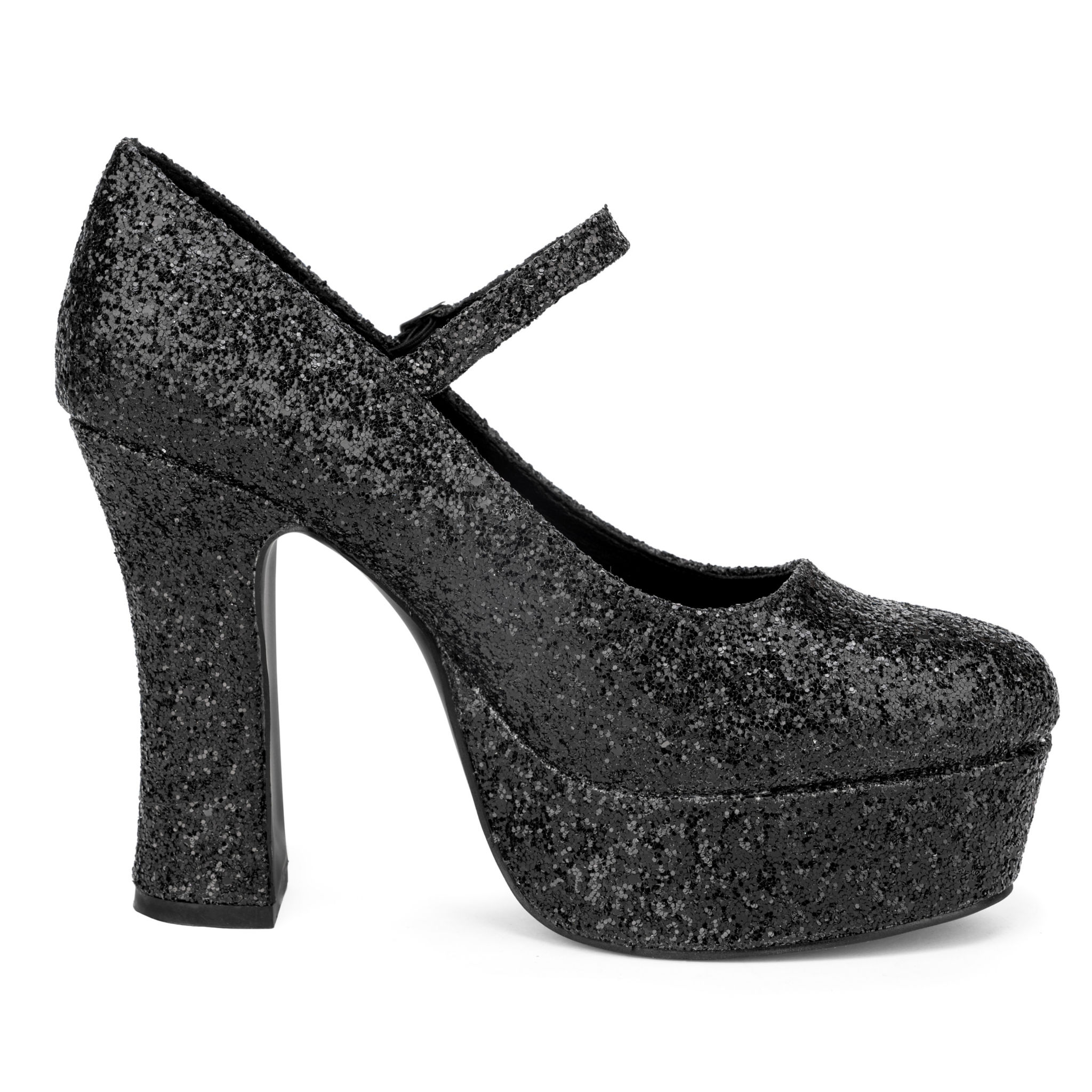 Plateau Schuhe glitter-schwarz