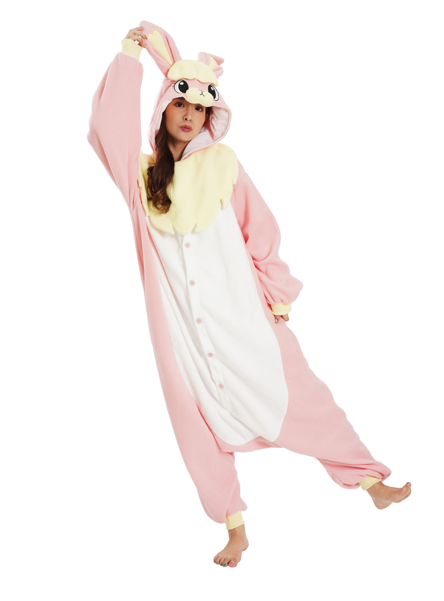 Roze Konijn Kigurumi Kostuum