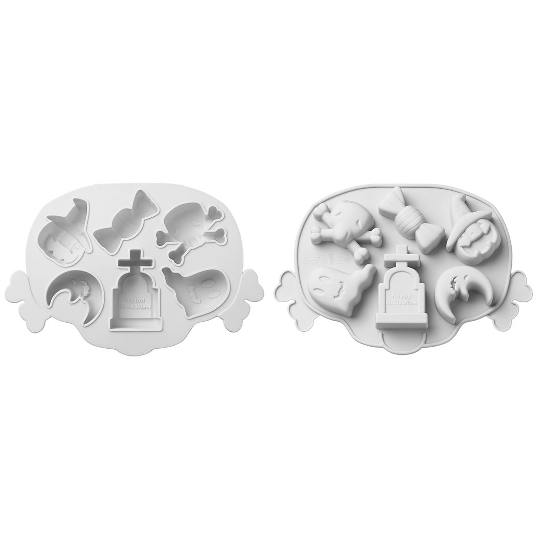 Lustige Halloween Figuren Silikonform für Eiswürfel und zum Backen 6-fach