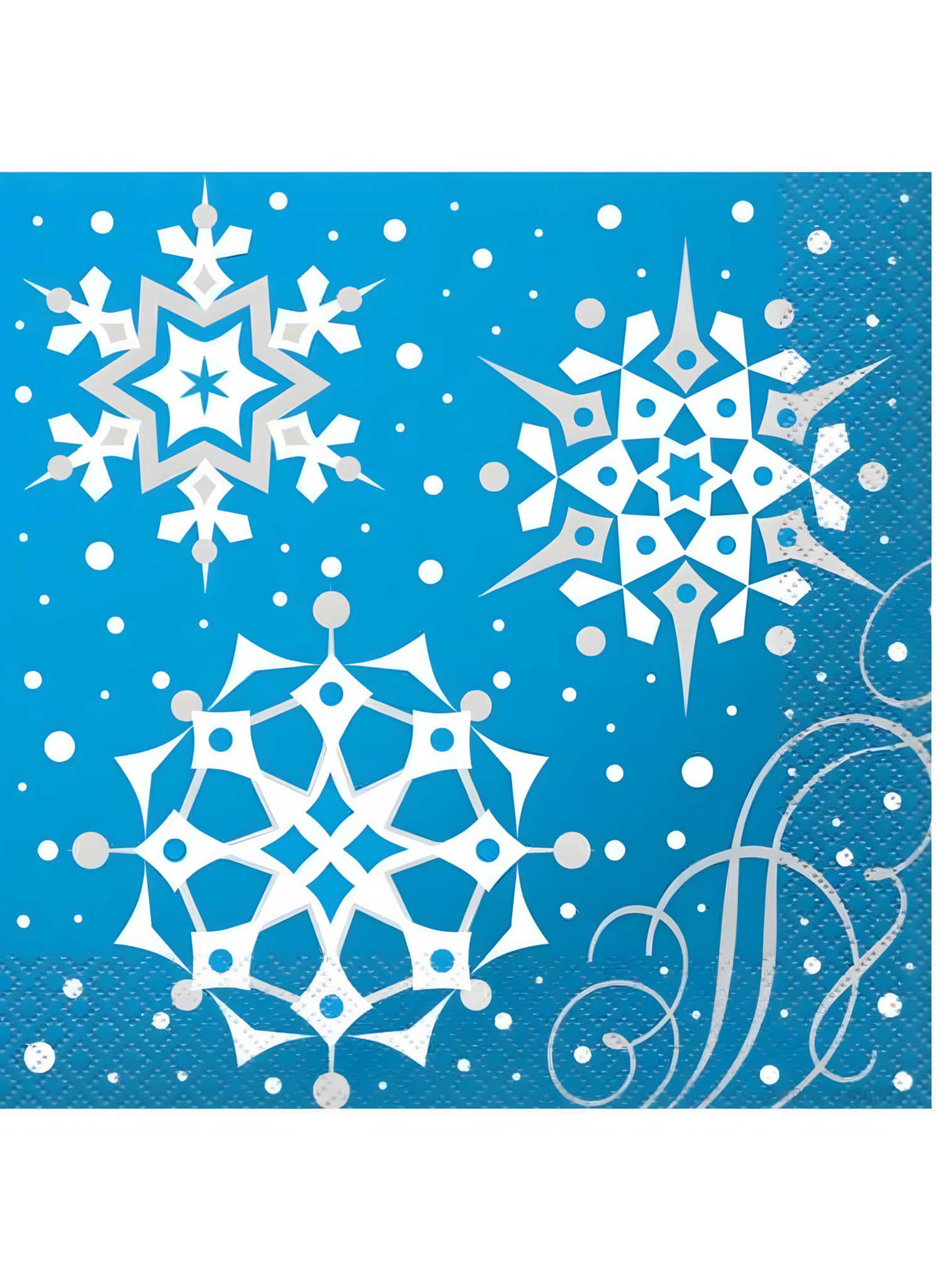 16 kerstservetten met sneeuwvlokken – 33 x 33 cm