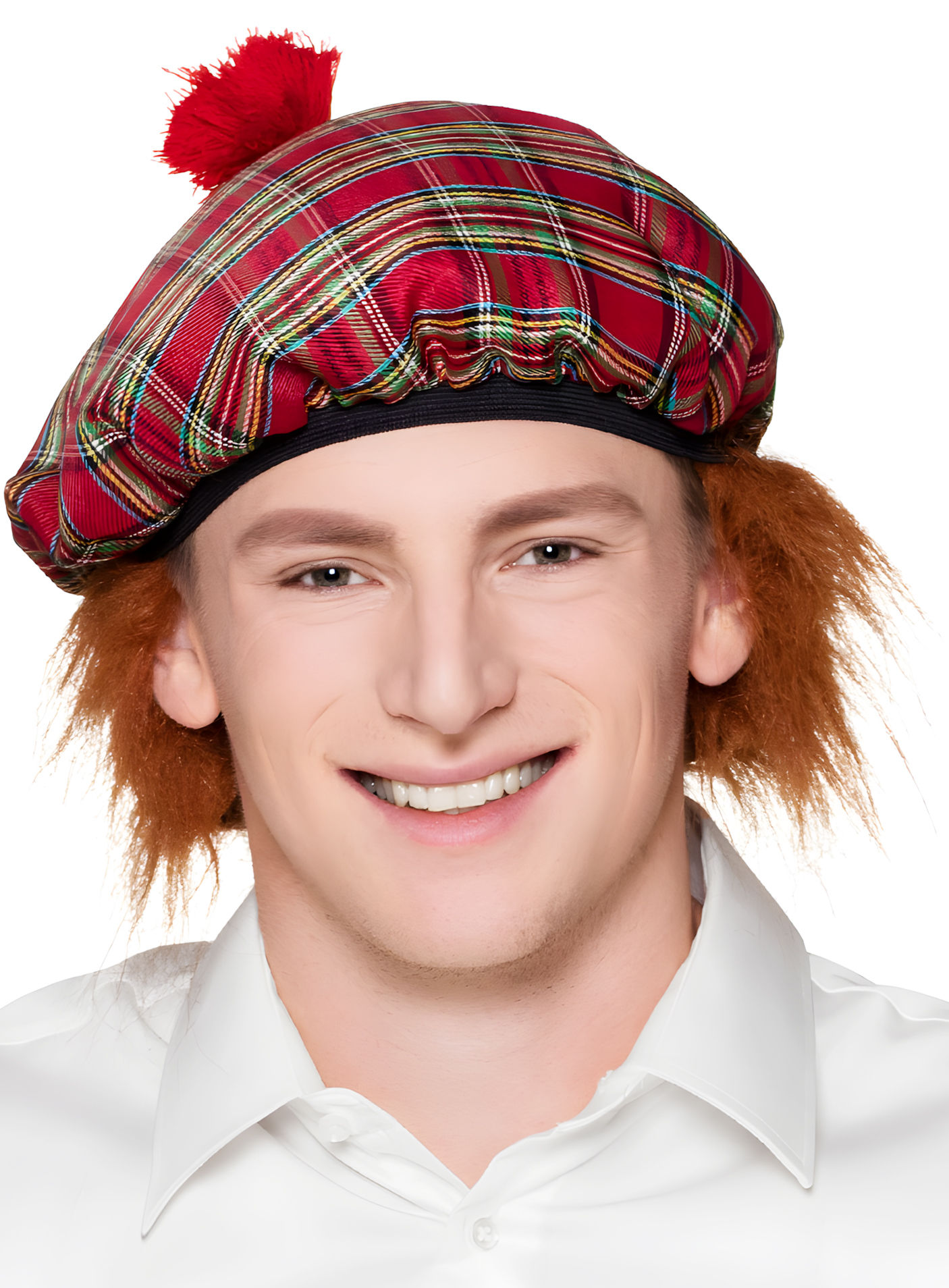 Schottenmütze für Herren rot