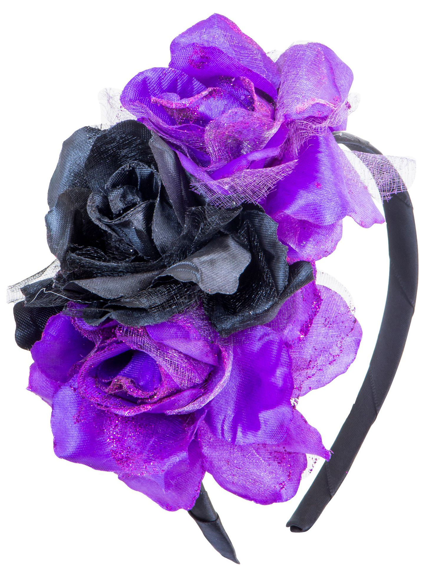 Rosy Haarreif mit Rosen schwarz-violett