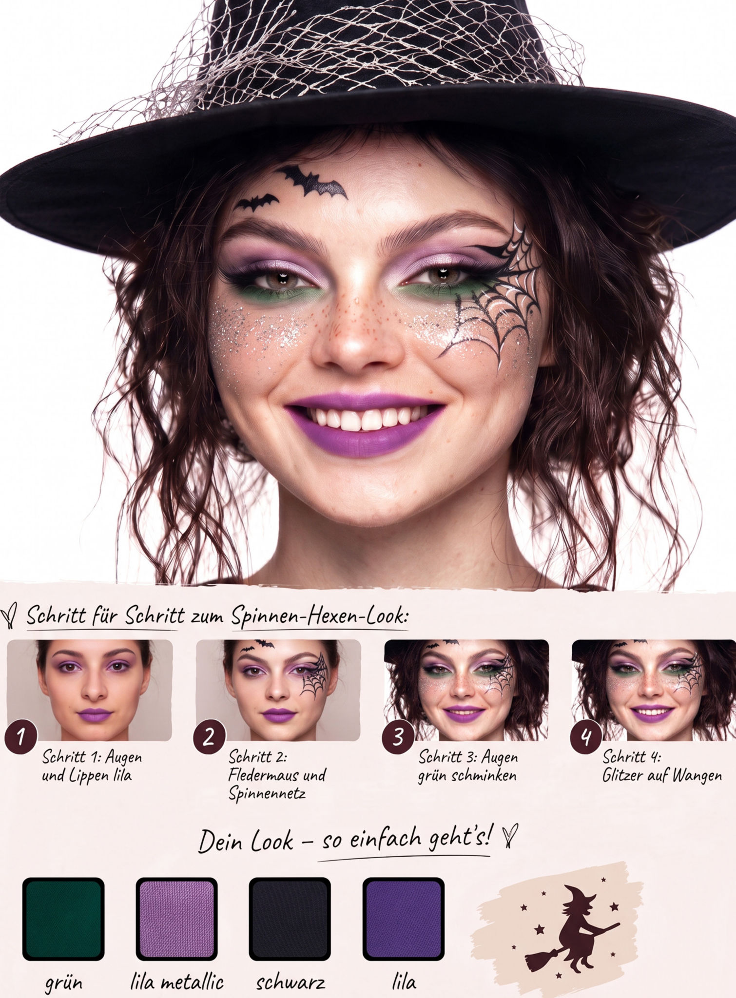 Hexen Make-up Set Schöne Hexe