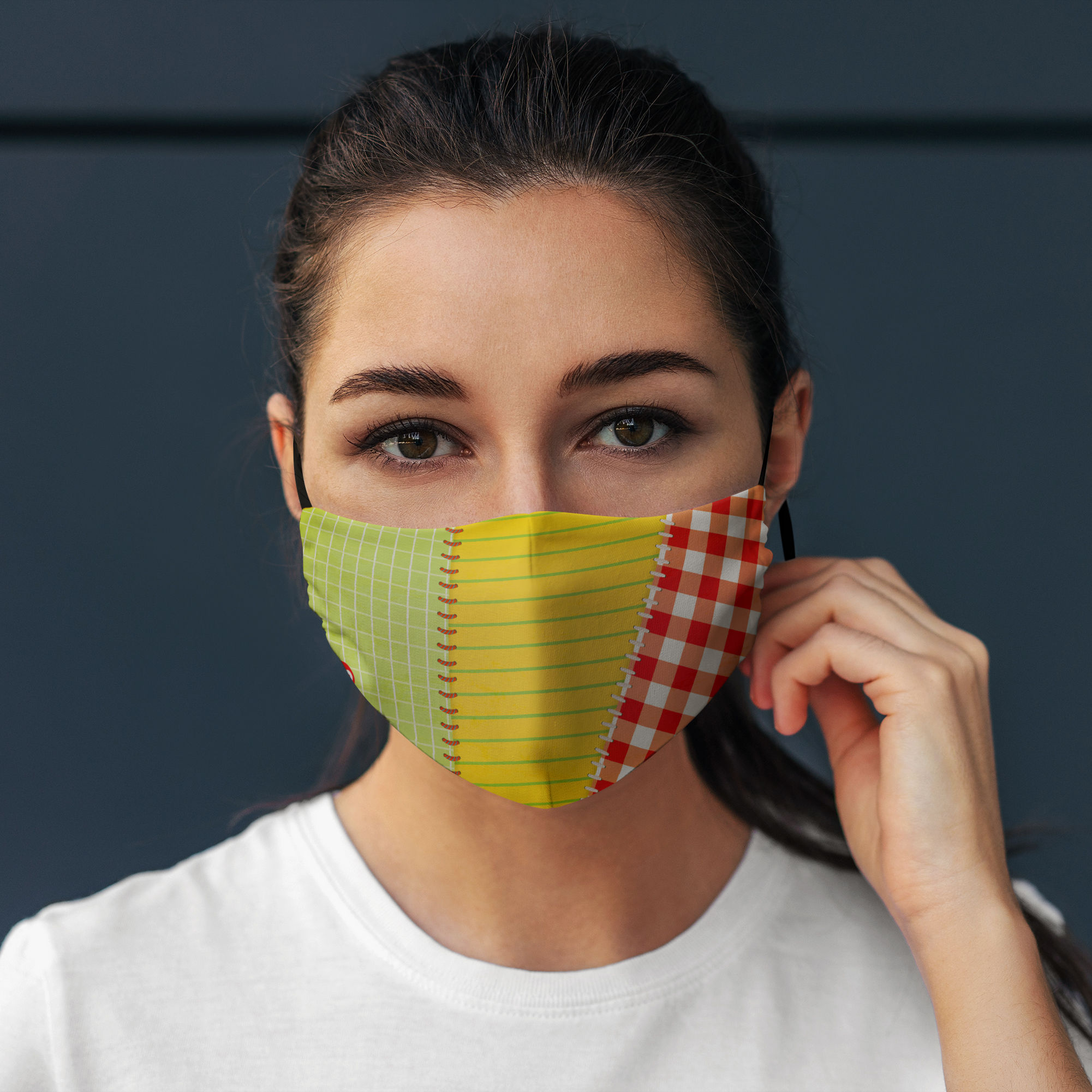Stoffmaske für Kinder Patchwork Flickenstrumpf