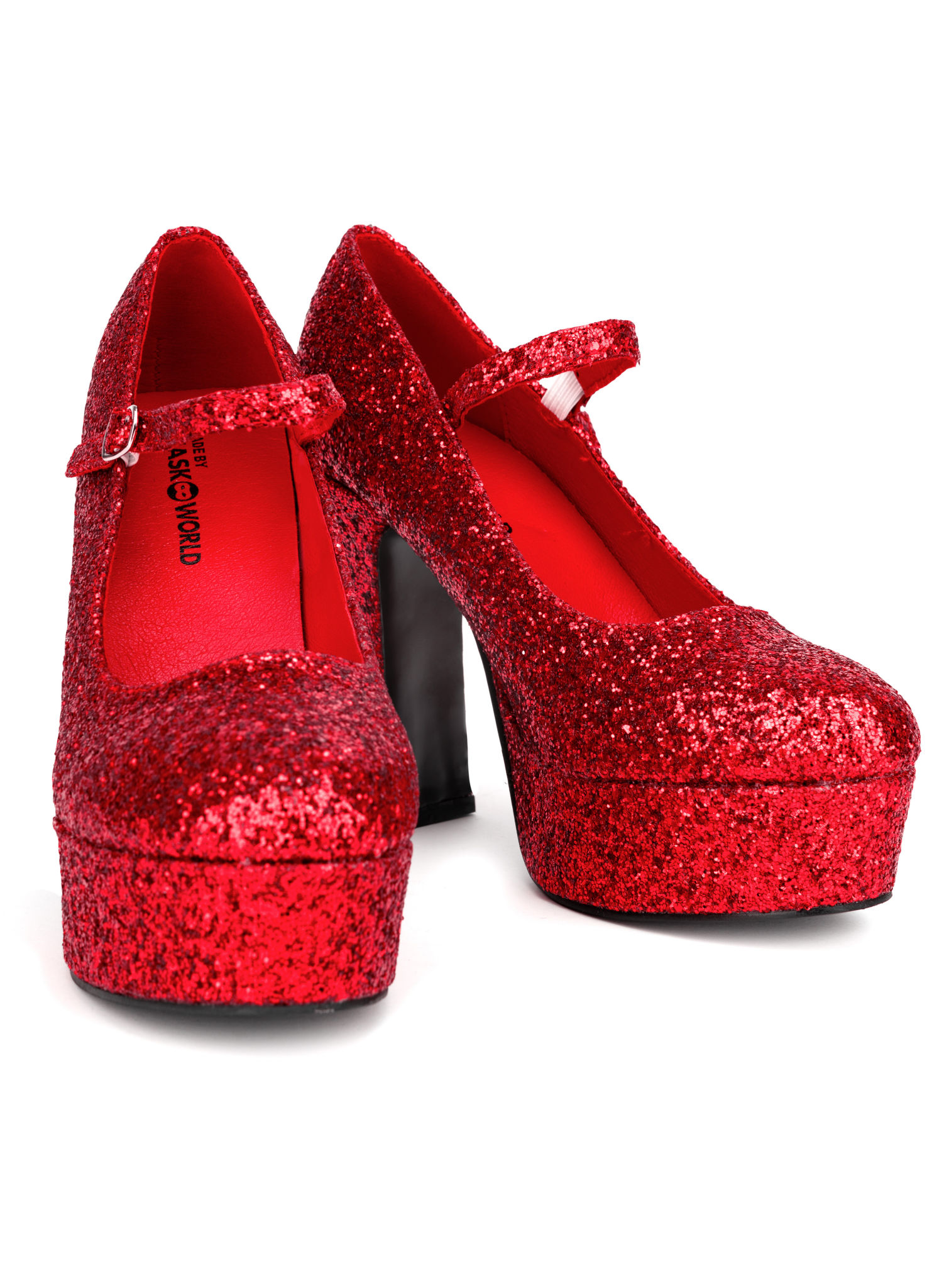 Plateau Schuhe glitter-rot