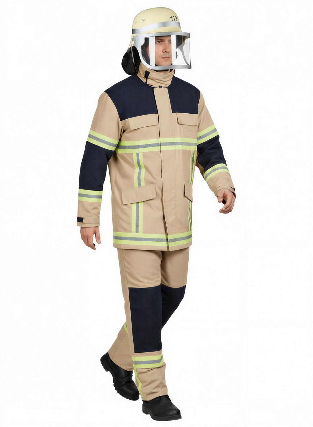 Feuerwehr Kostüm für Erwachsene sandfarben
