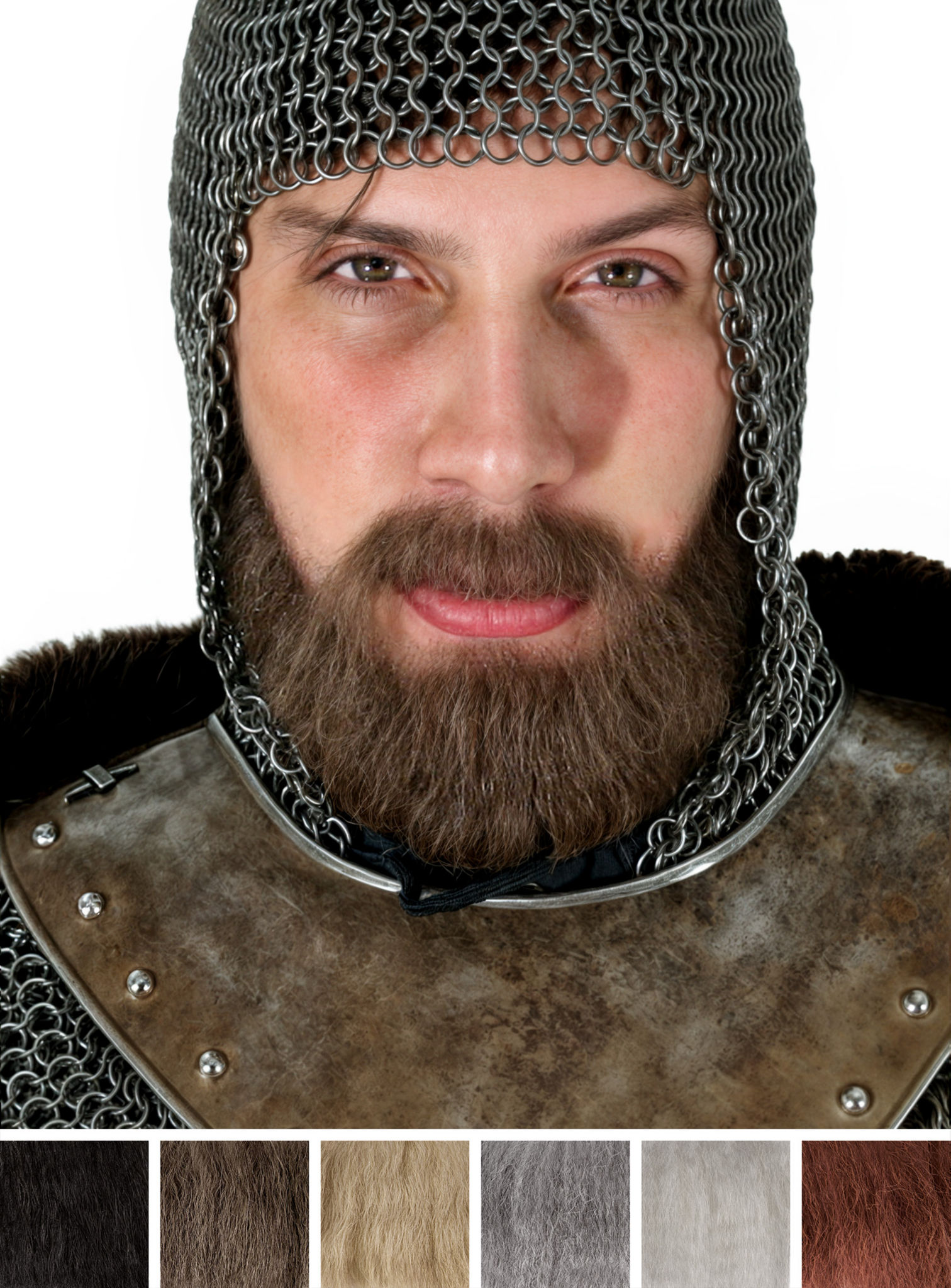 Bartset Raubritter mit Vollbart und Schnurrbart