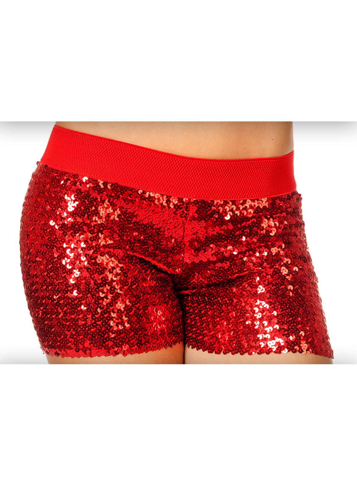 Pailletten Hotpants rot