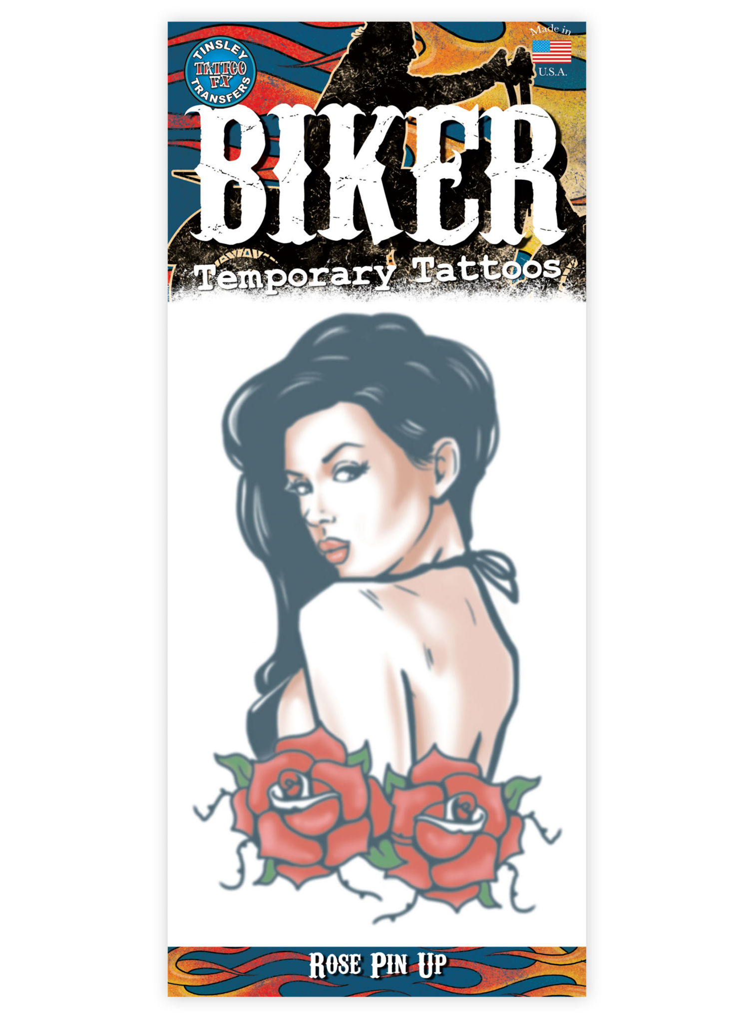 Rose Pin-up Klebe-Tattoo