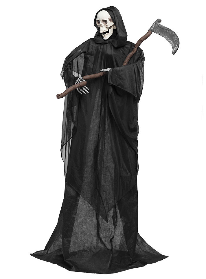Animierter Sensenmann Halloween Deko mit Licht und Bewegungen – 183 cm