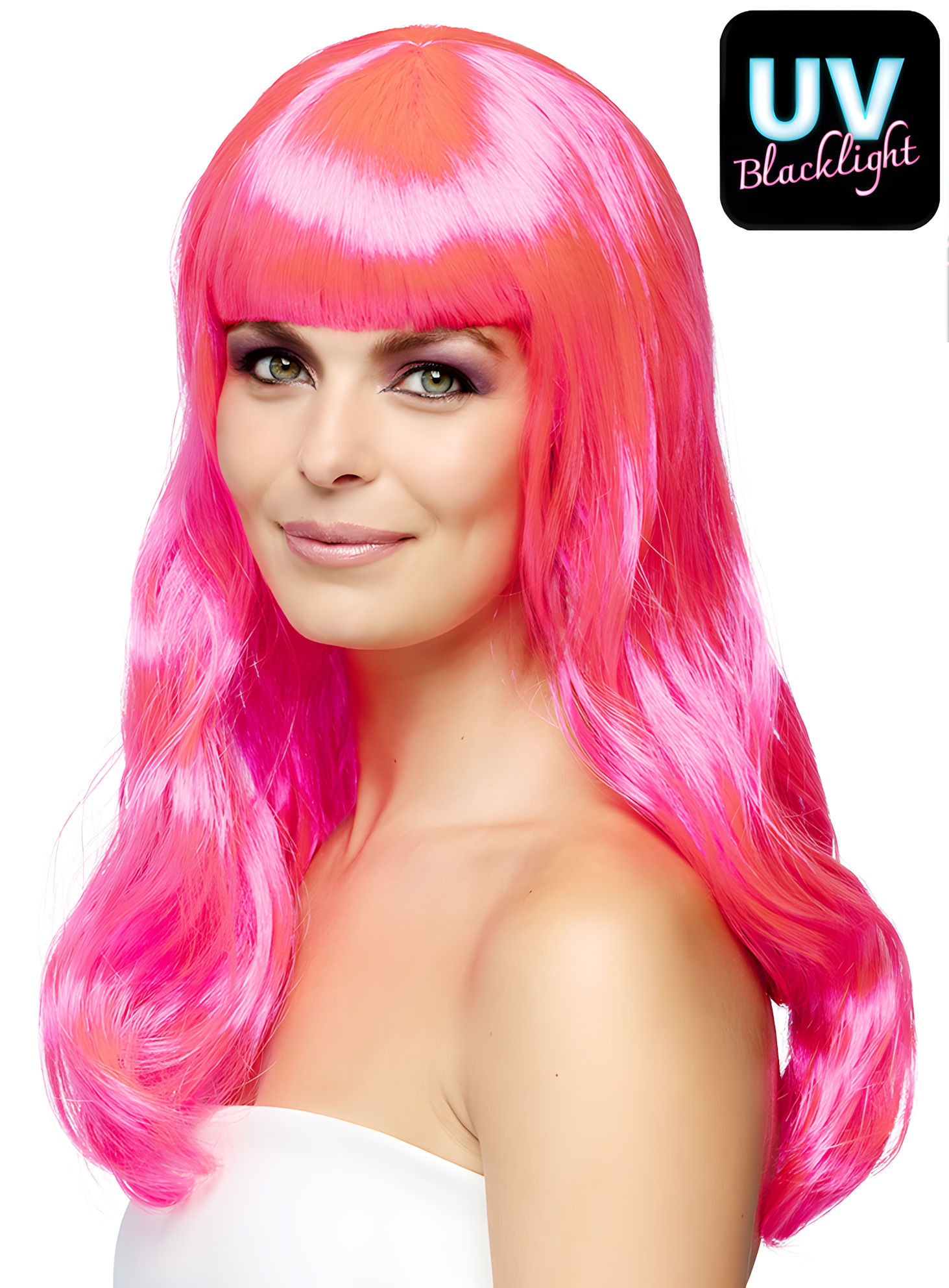 Lange Haare pink Perücke