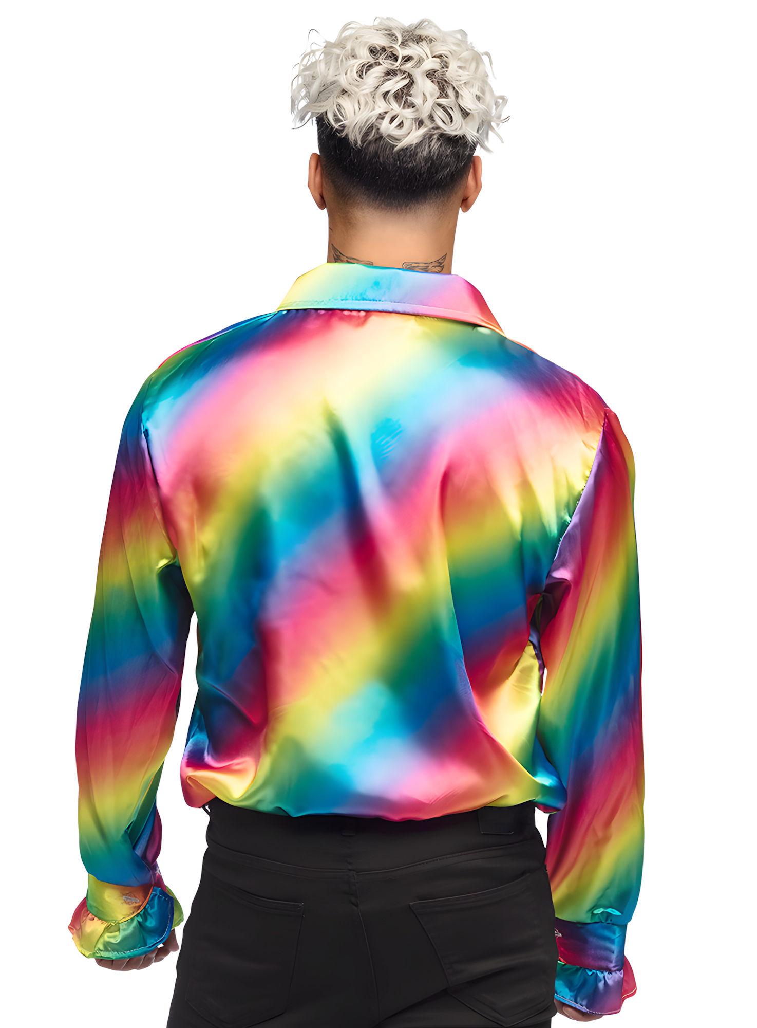 Schlagerstar Rüschenhemd regenbogen