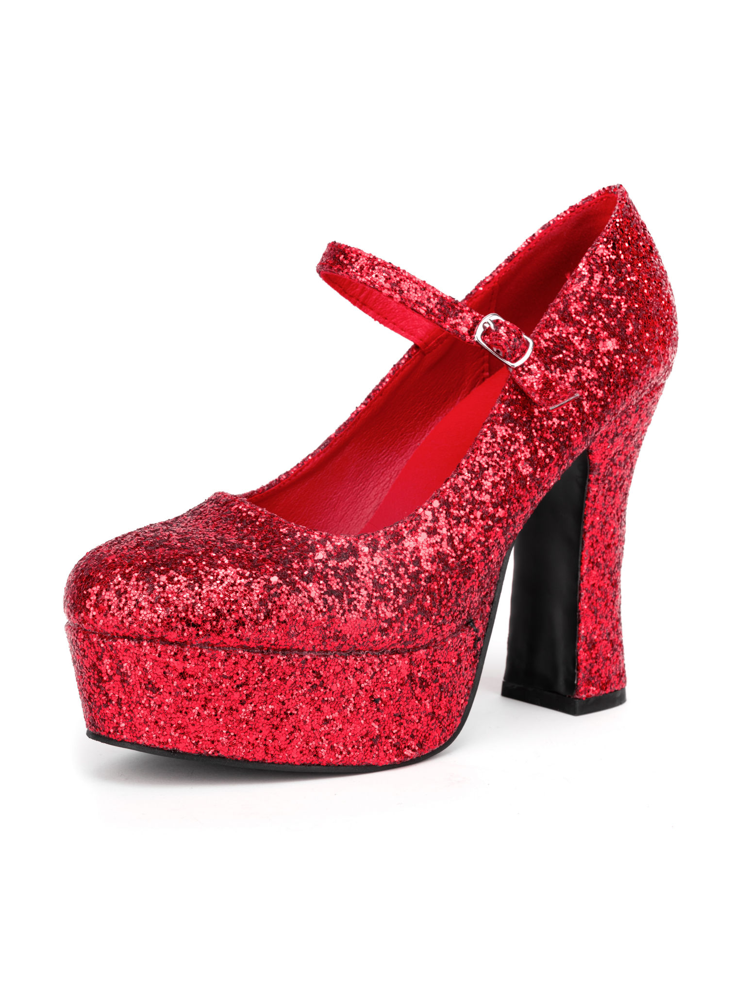 Plateau Schuhe glitter-rot