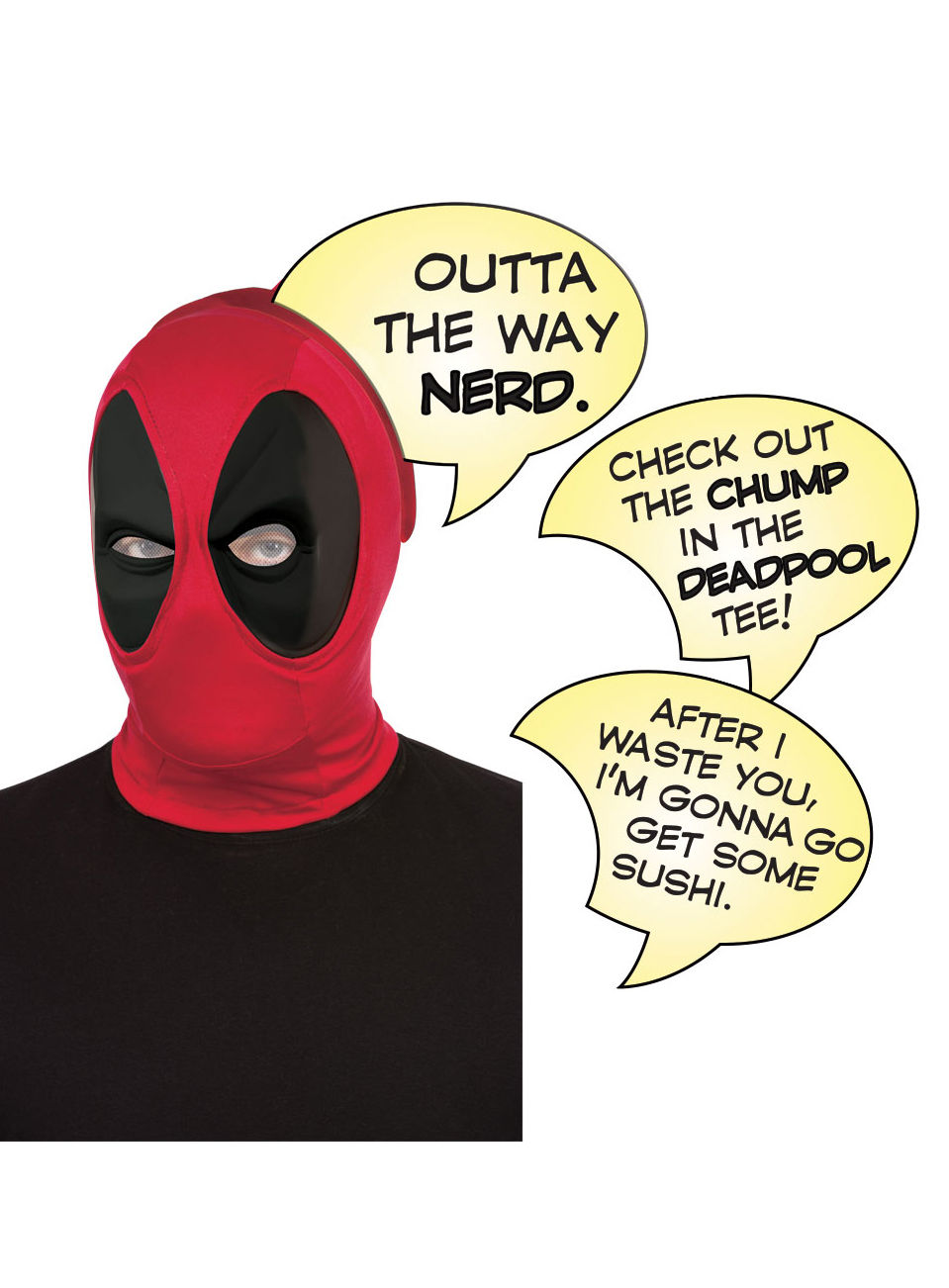 Deadpool Maske mit Sprechblasen