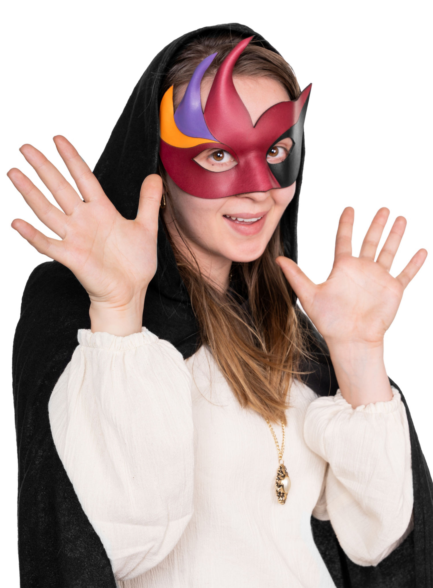 Colombina Cigno Venezianische Ledermaske