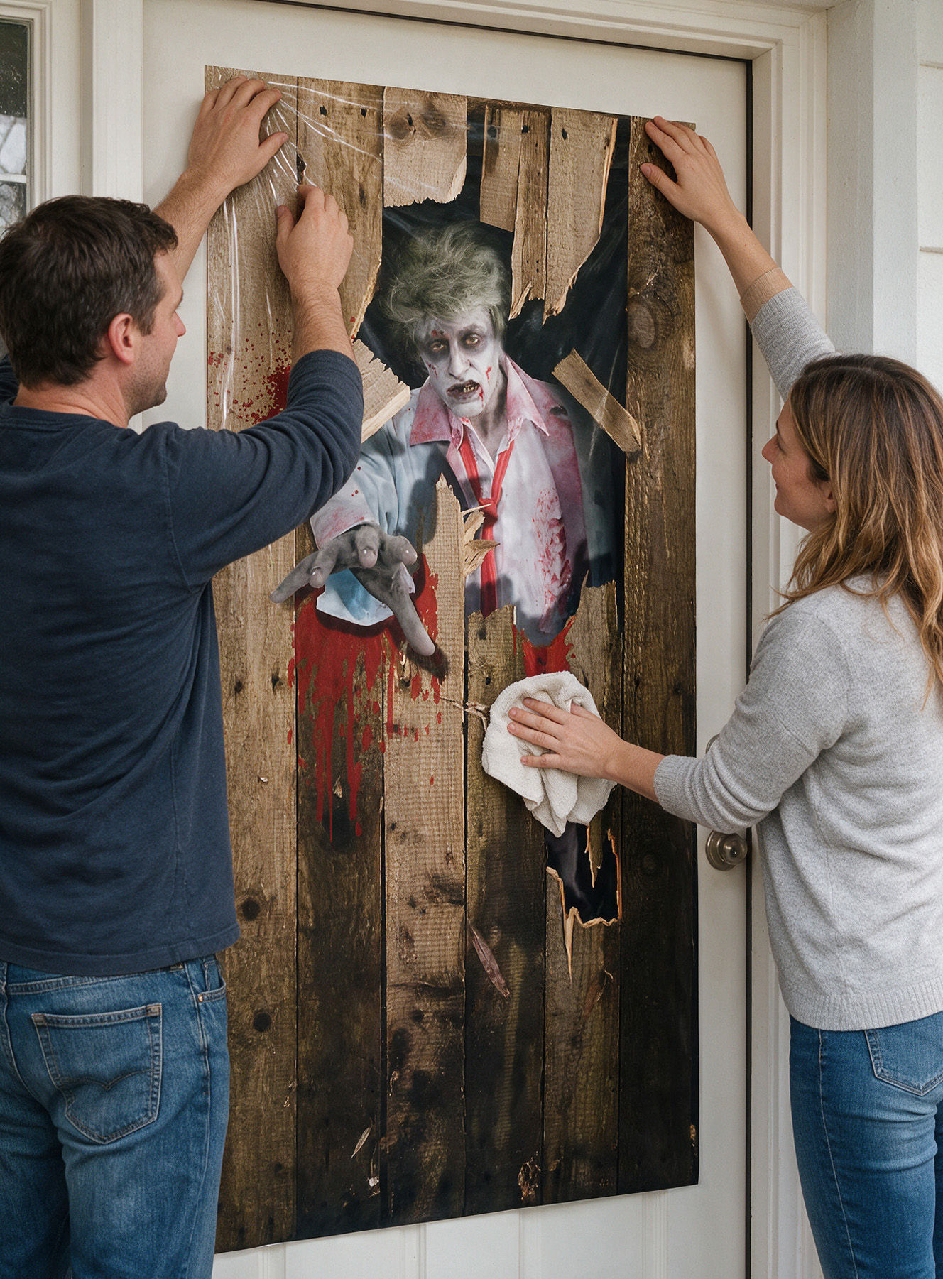 Zombie Doorbreaker Halloween deurdecoratie