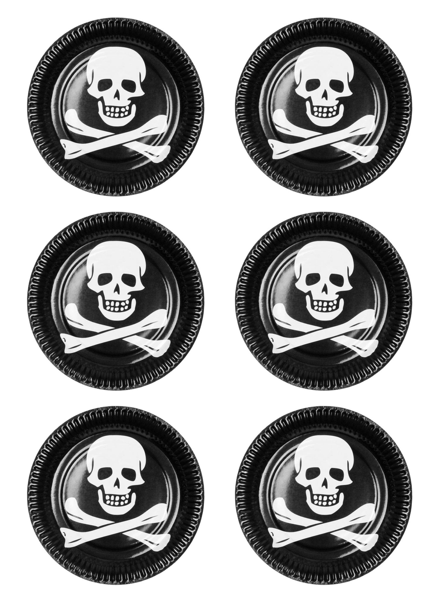 Jolly Roger Piraten Pappteller 12 Stück