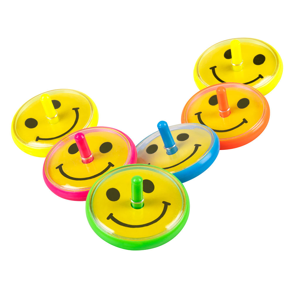 Smiley Kreisel in verschiedenen Farben, 6 Stück