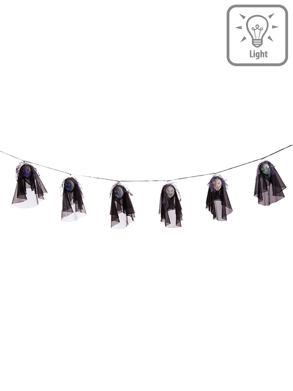 Halloween Geister Girlande mit Licht