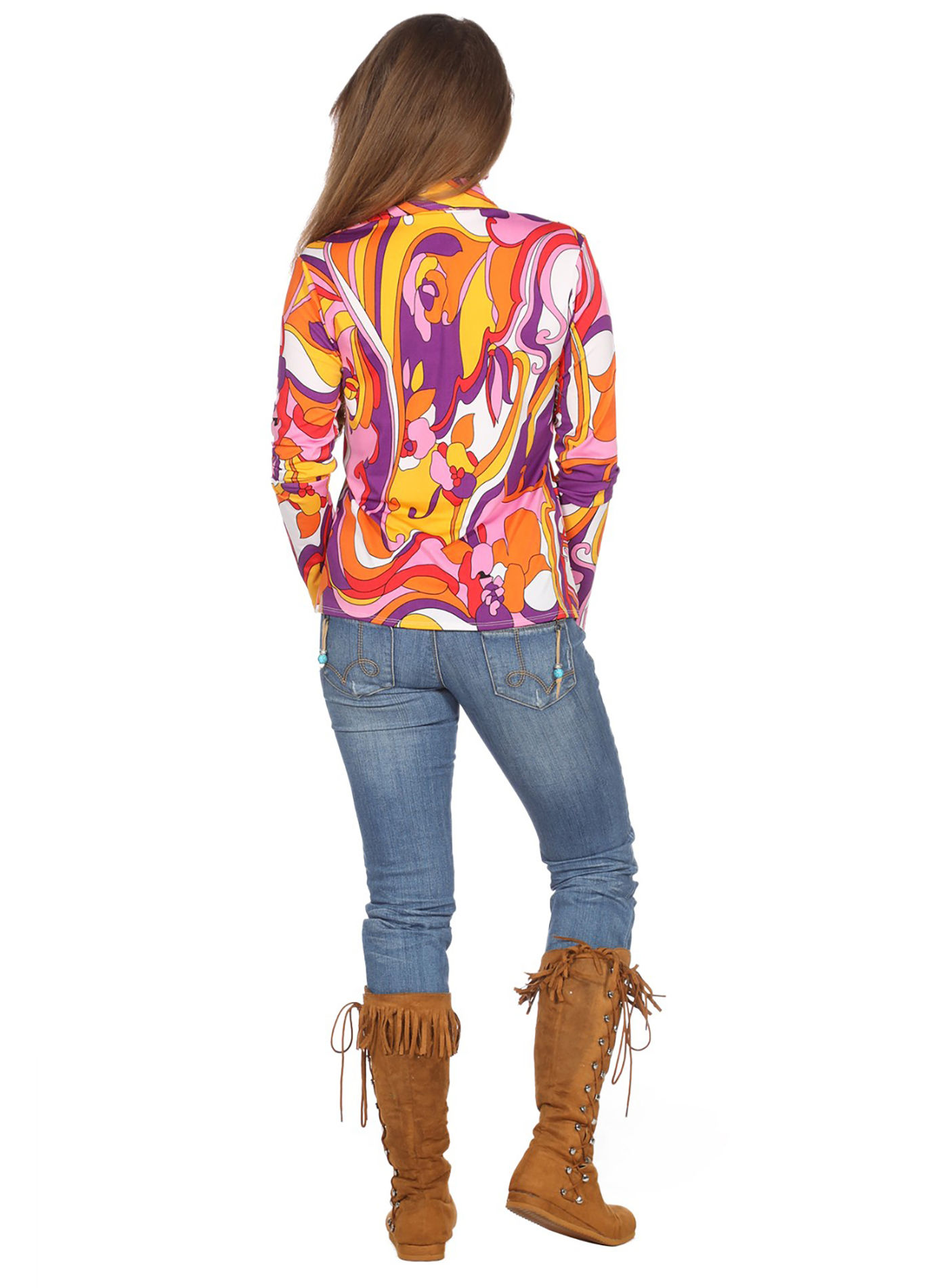 70er Jahre Bluse Psychedelic Orchid