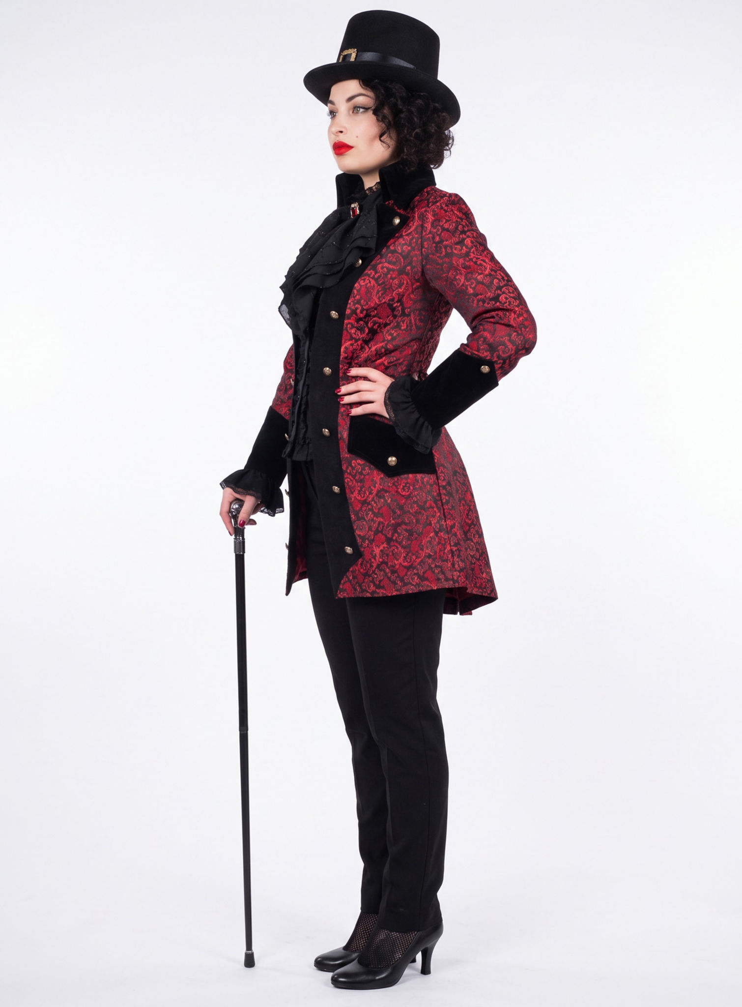 Paisley Damenmantel rot