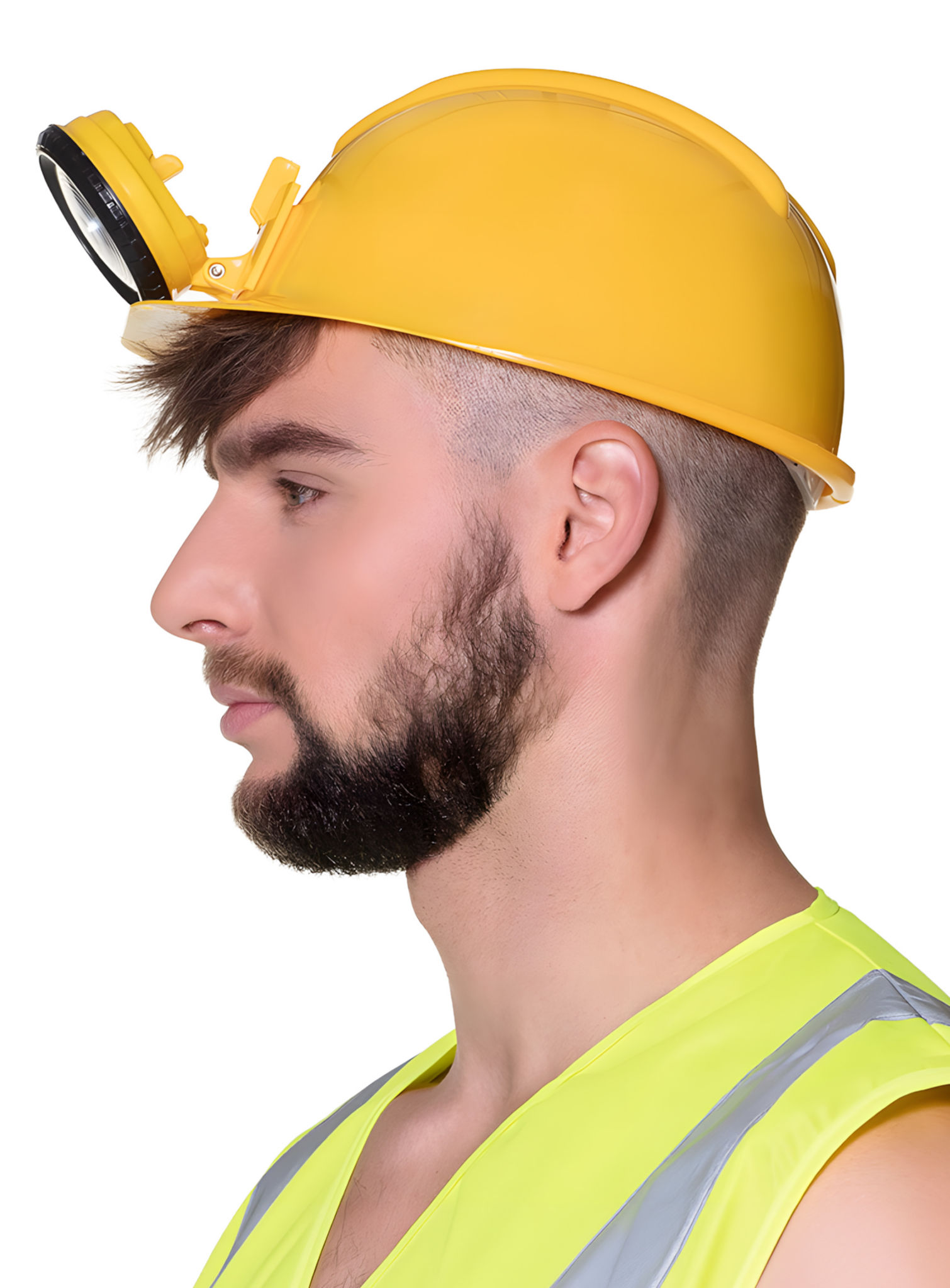Bouwvakkerhelm met lamp
