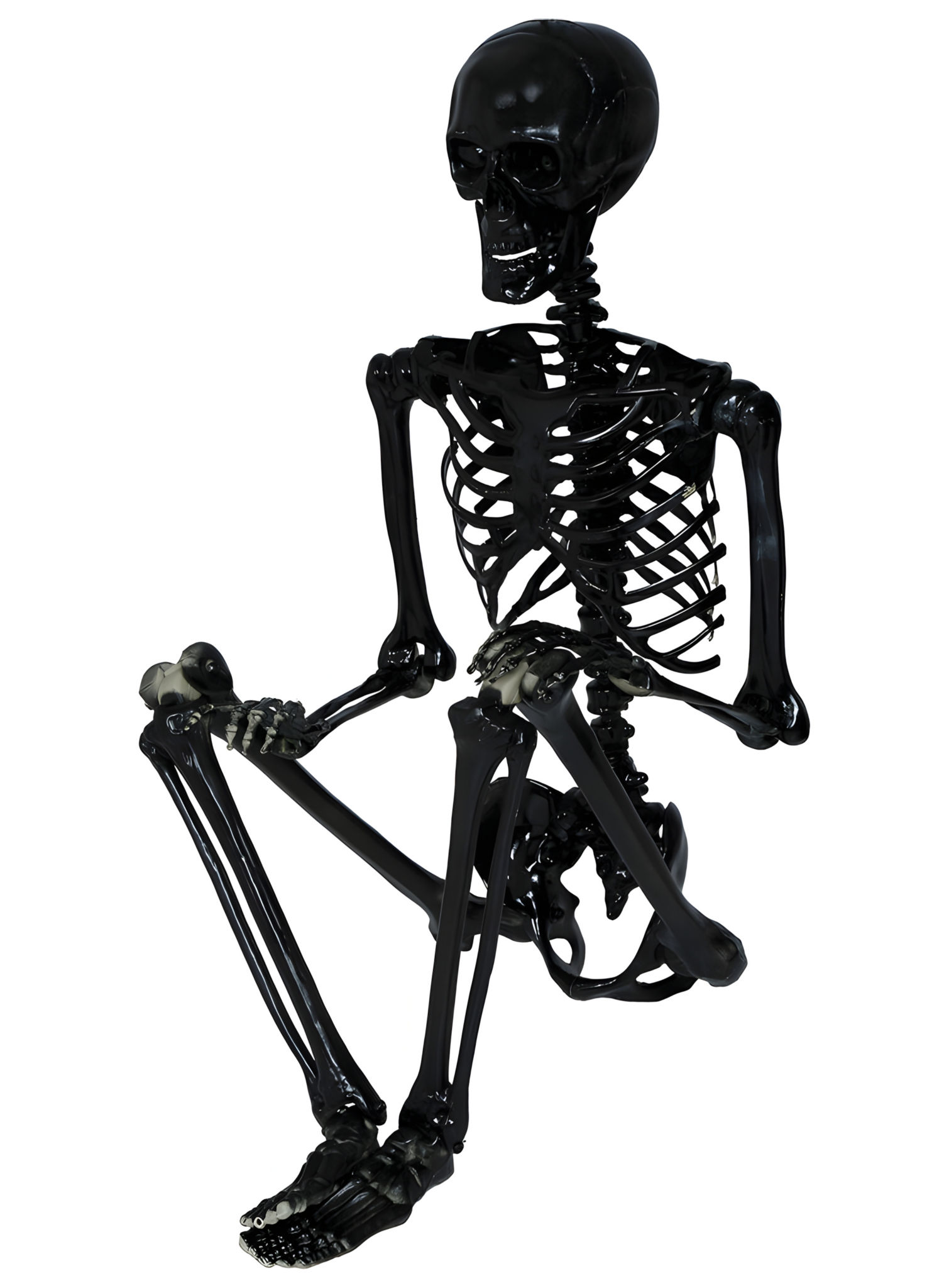Schwarzes Skelett Mick – Halloweendeko 90 cm