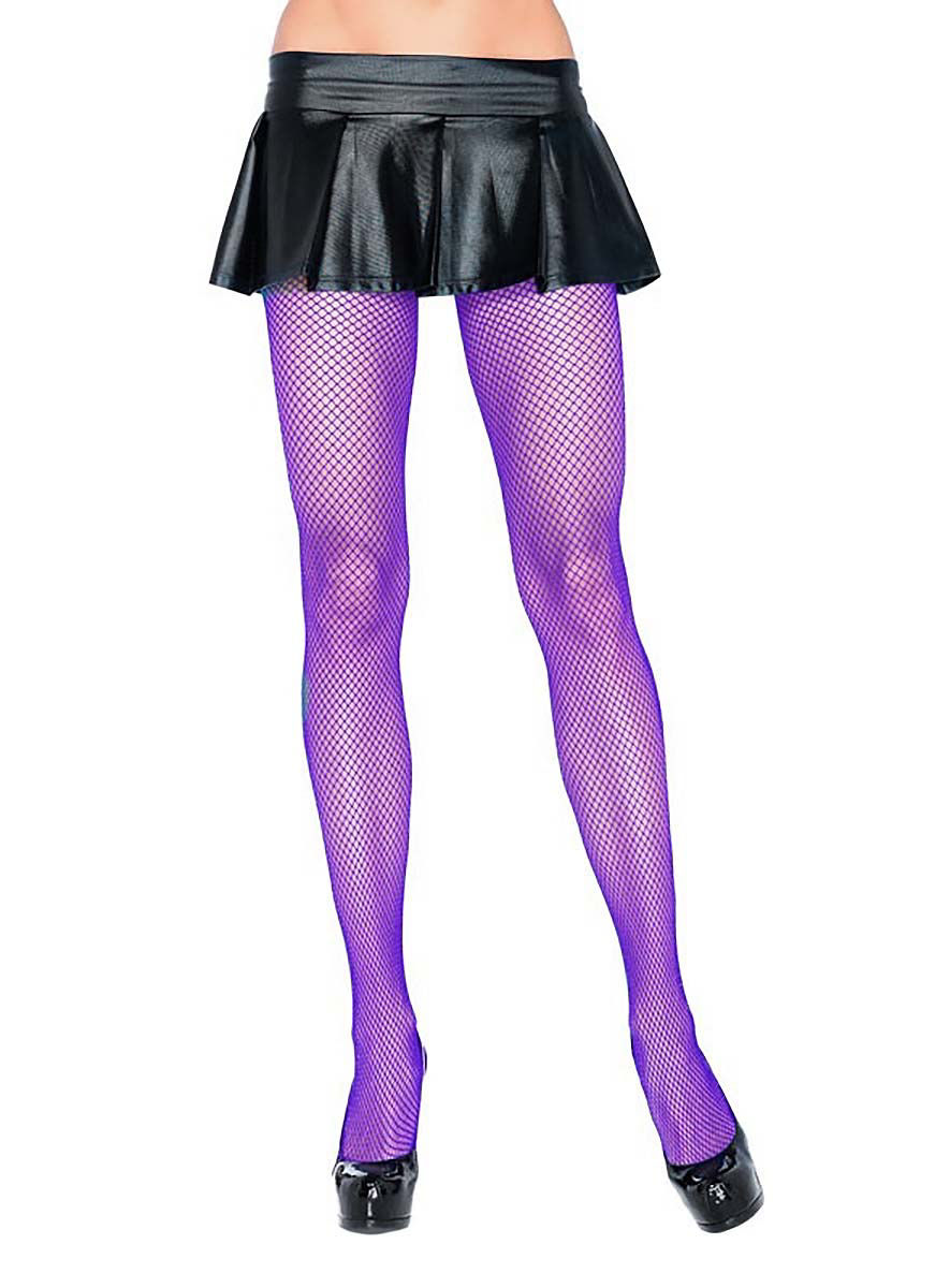 Klassische Netzstrumpfhose neon-lila