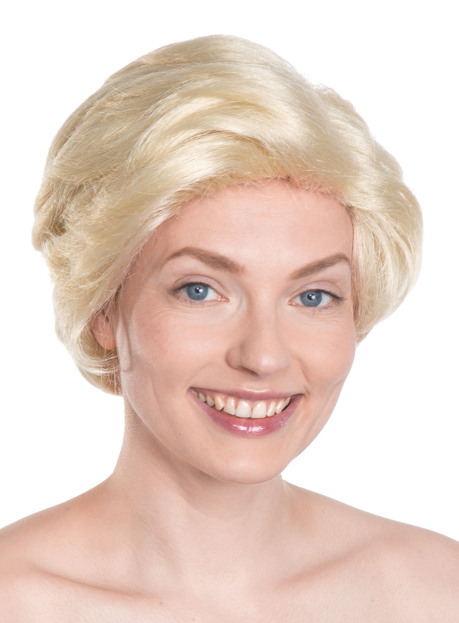 Blonde Kurzhaarperücke mit Seitenscheitel