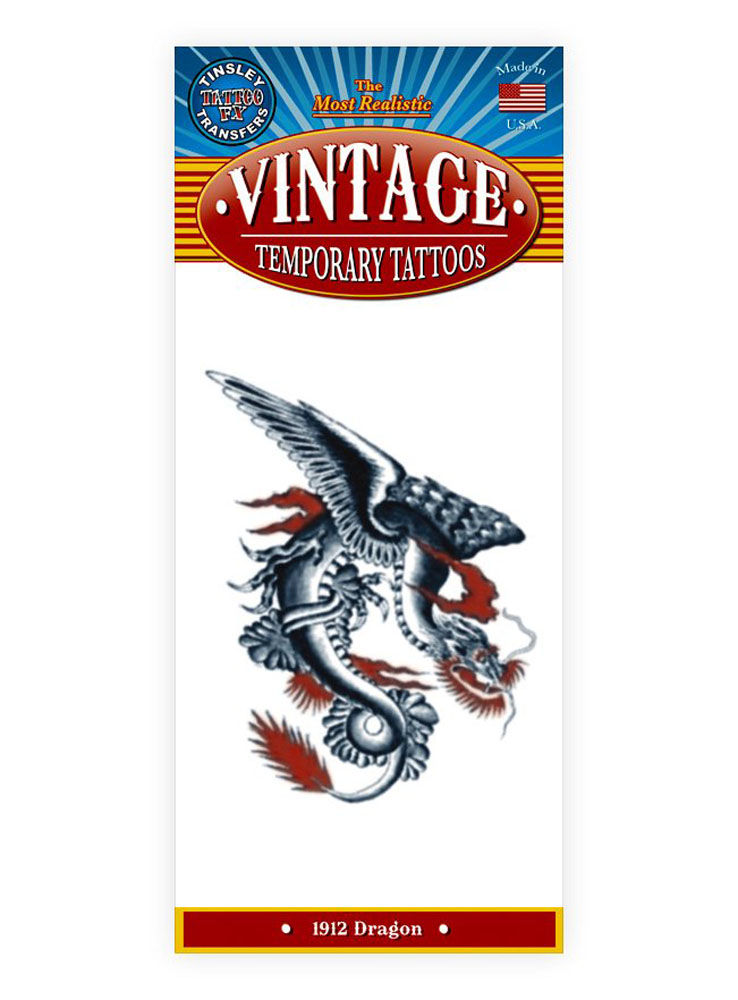 Weißer Drache Vintage Klebe-Tattoo