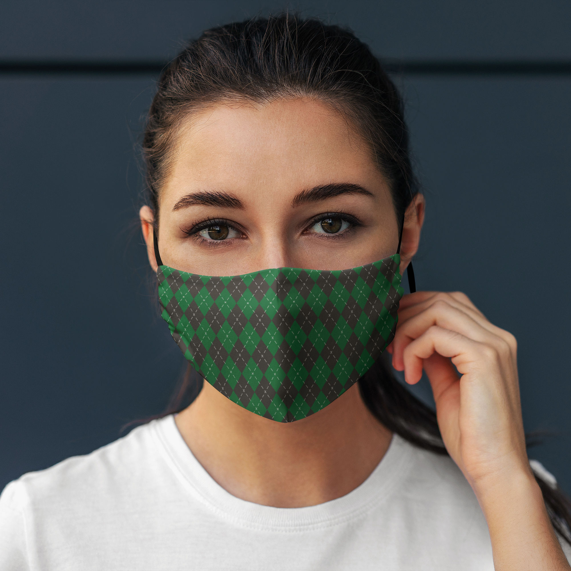 Stoffen masker voor kinderen toverschool groen