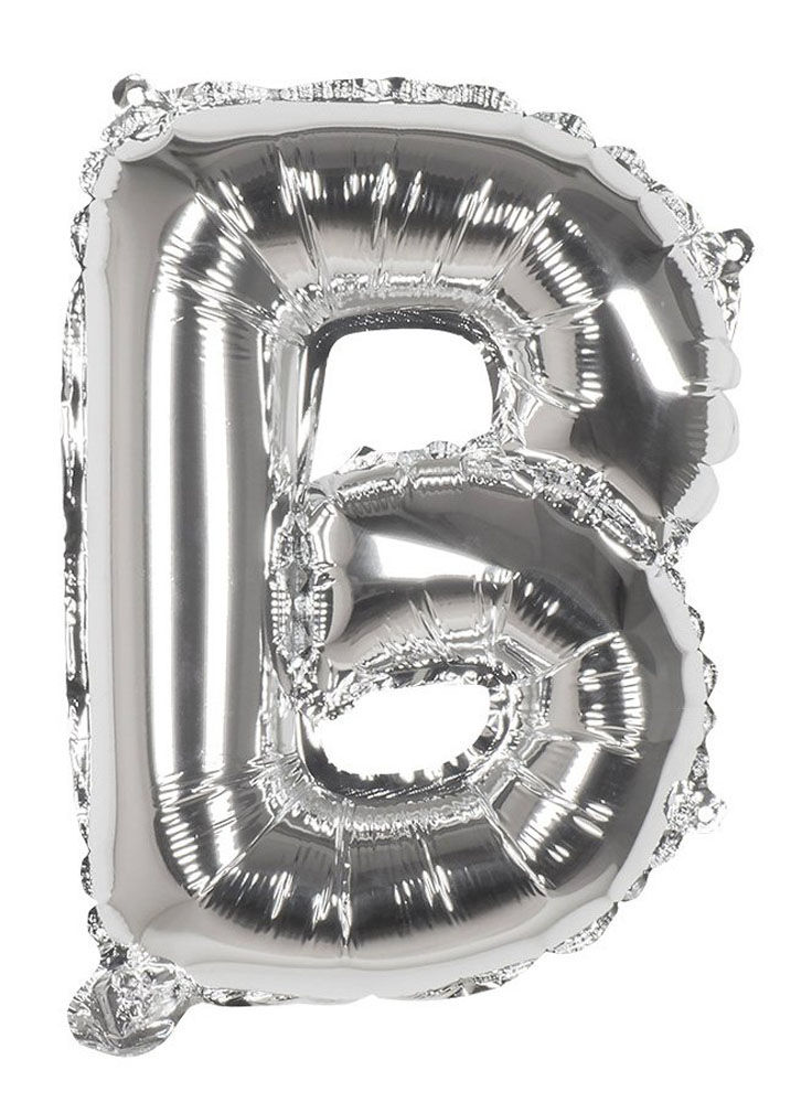 Folienballon Buchstabe B silber 36 cm