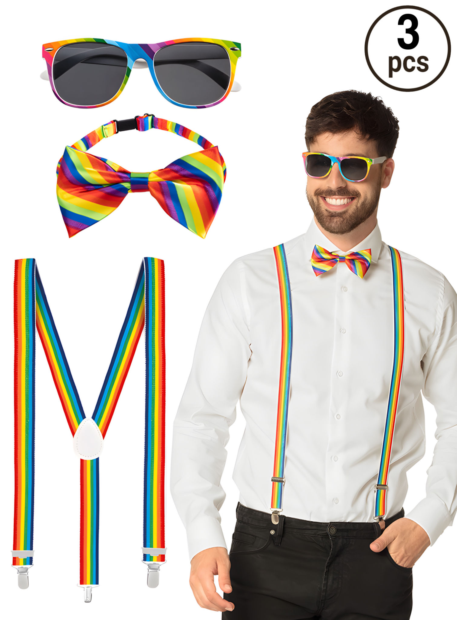 Regenbogenglitter Accessoire-Set