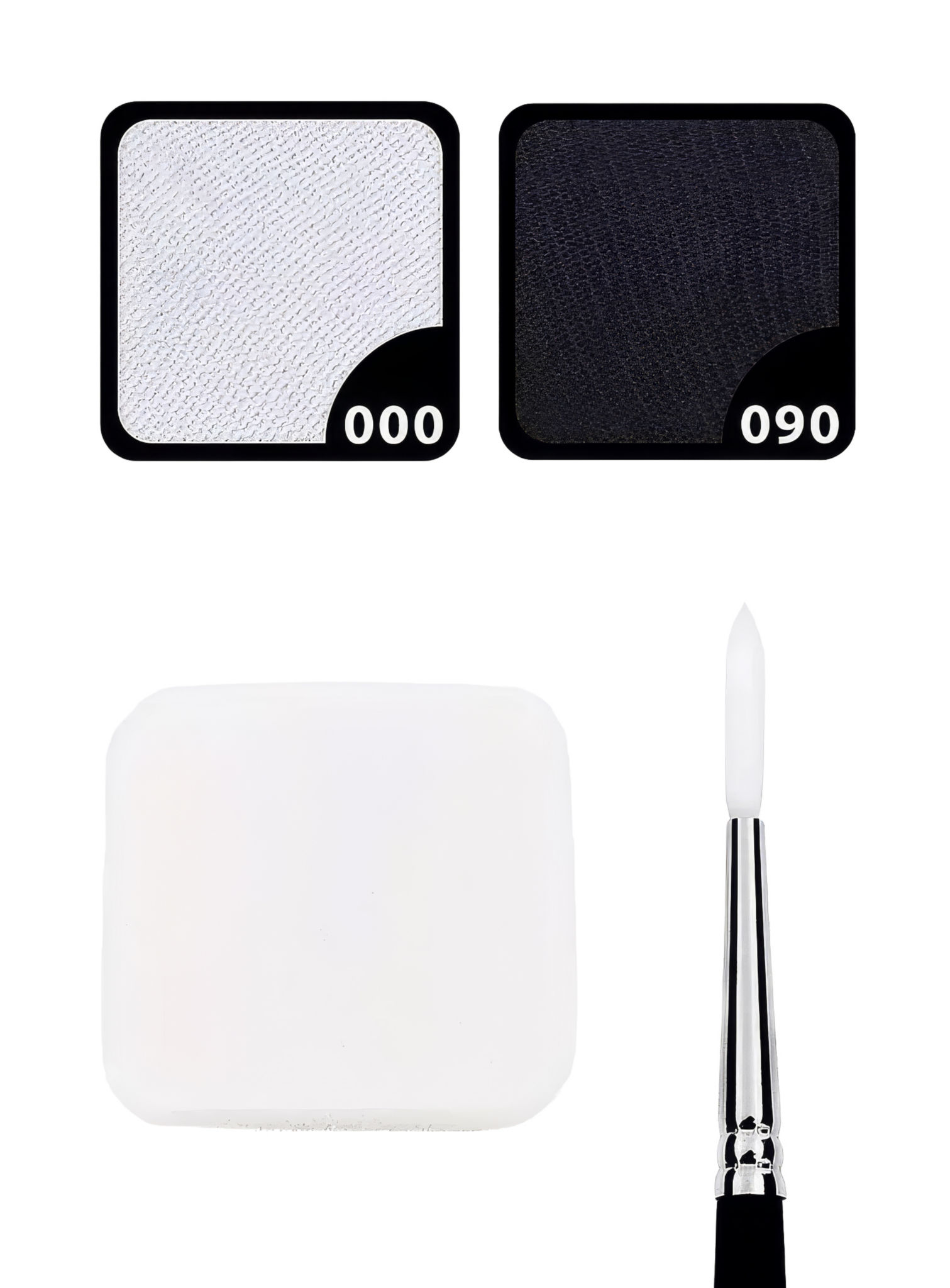 Aqua Make-up Set schwarz-weiß mit Schwamm und Pinsel