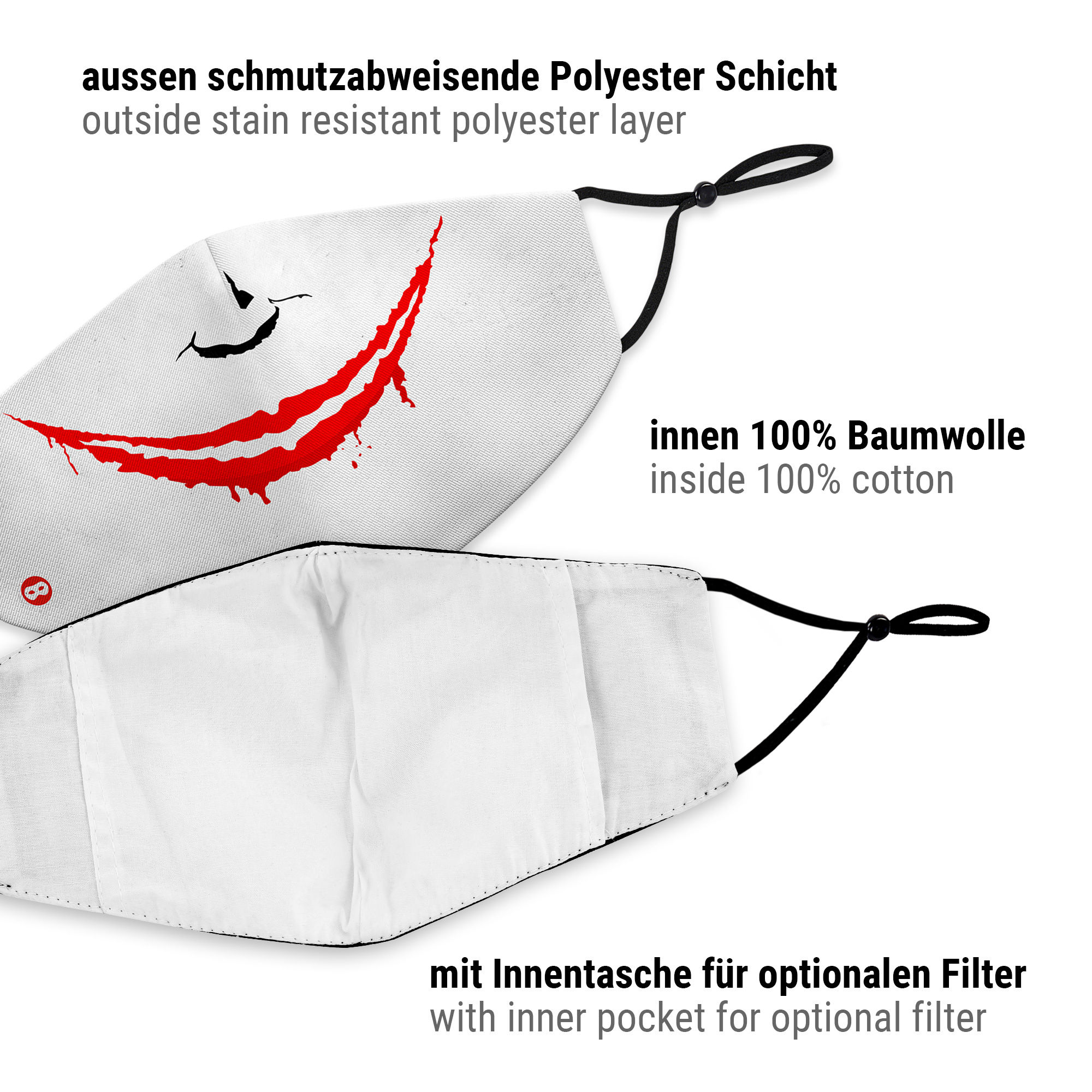 Stoffen masker Horror-Clown Why So Serious?