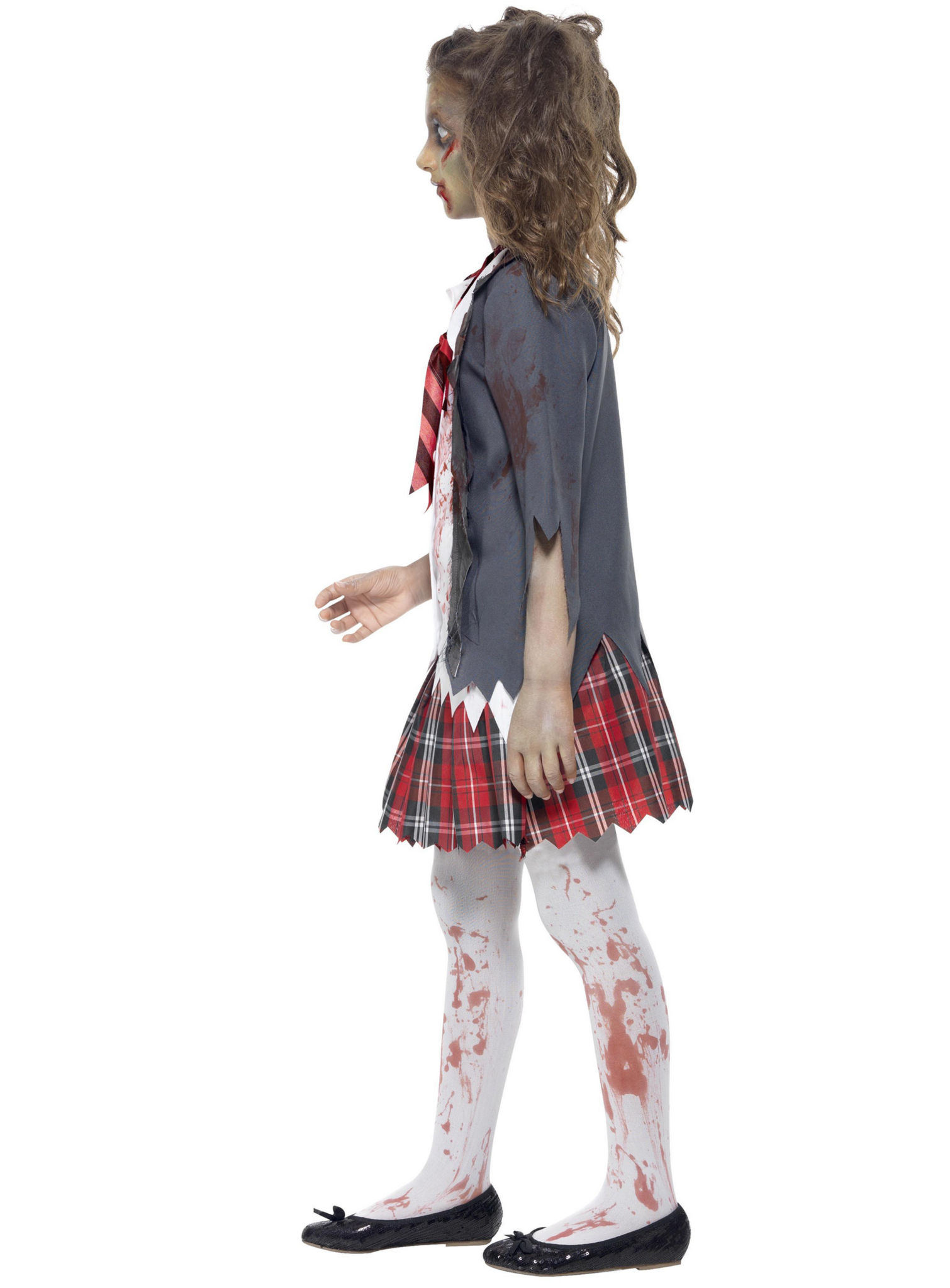 Zombie Schulmädchen Kinderkostüm