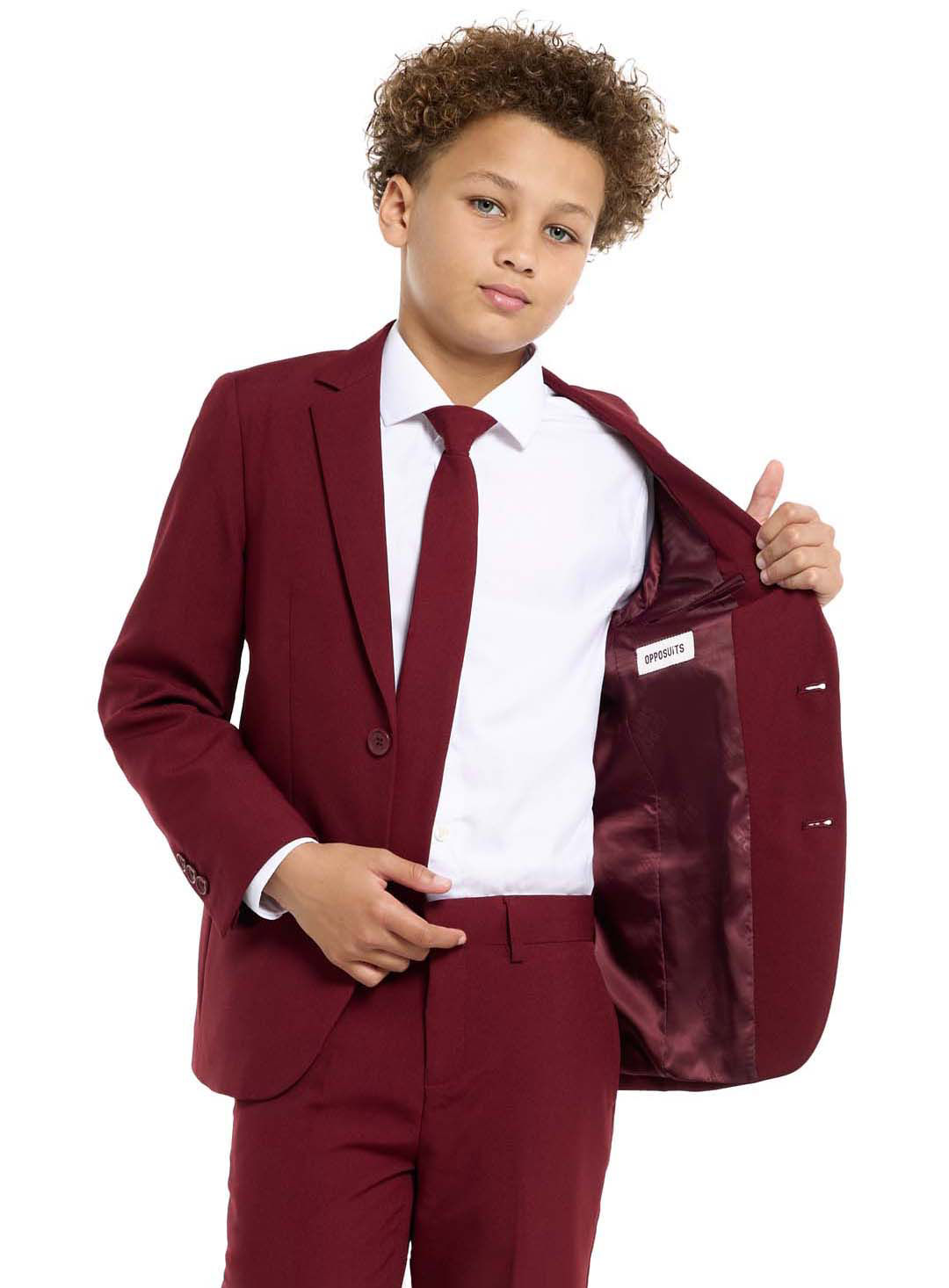 OppoSuits Teen Blazing Burgundy Anzug für Jugendliche