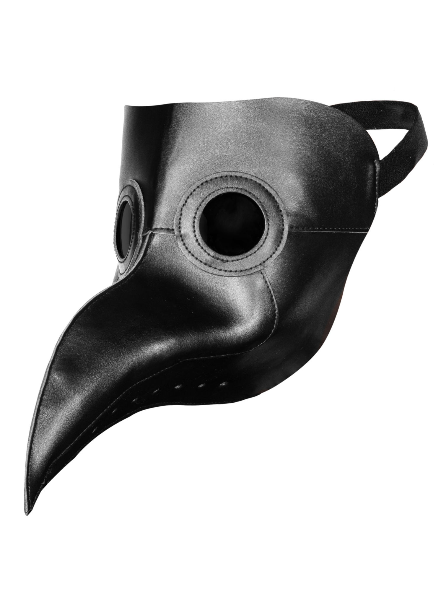 Schwarze Pestdoktor Maske aus Kunstleder