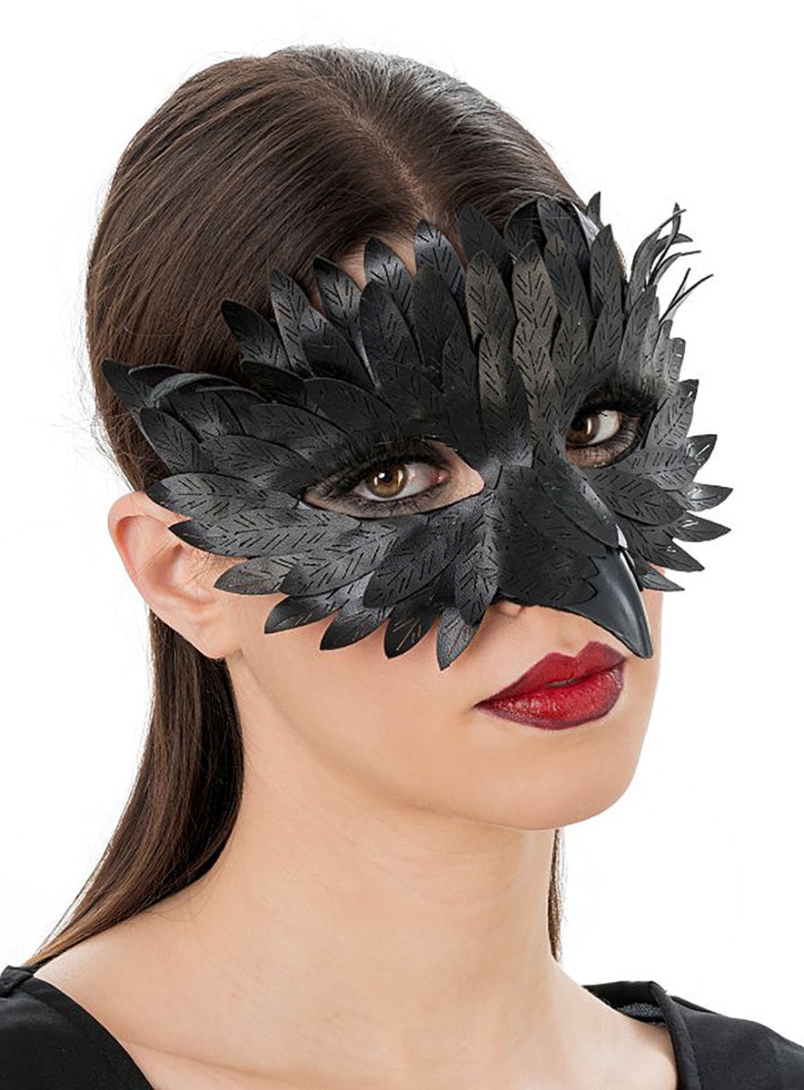 Schwarze Krähe Halbmaske
