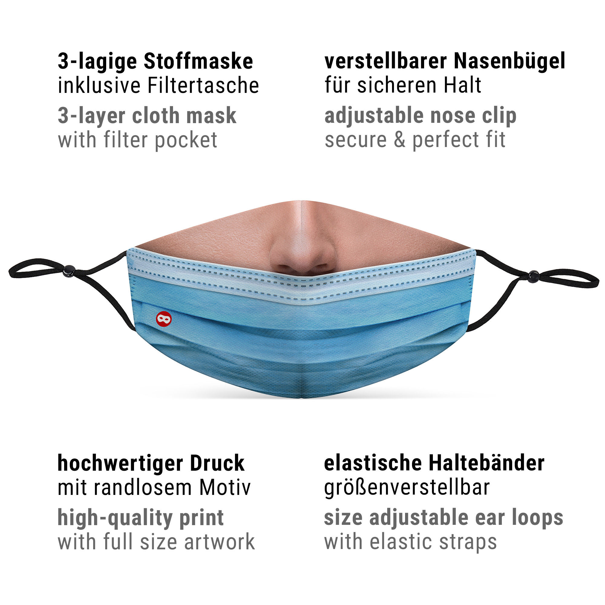 Stoffmaske Corona Nase
