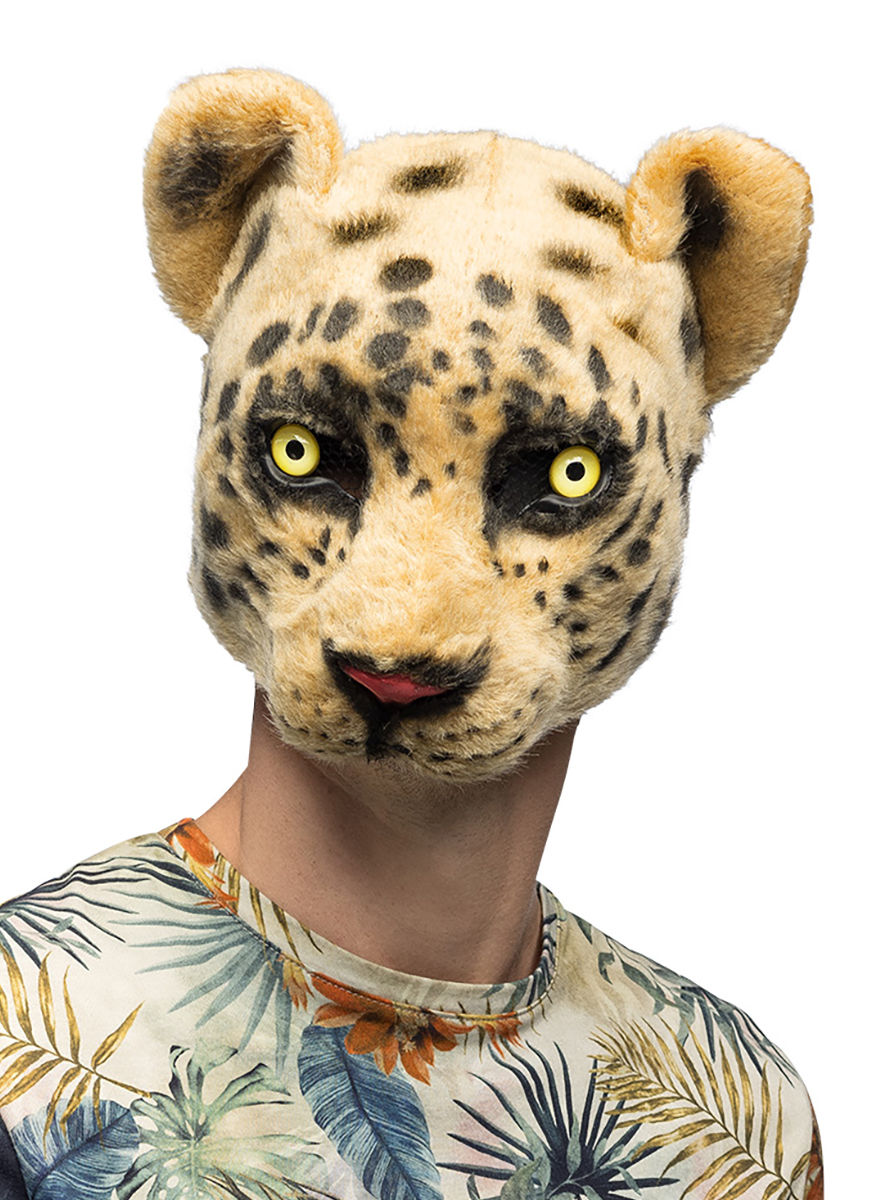 Leopard Halbmaske aus Plüsch