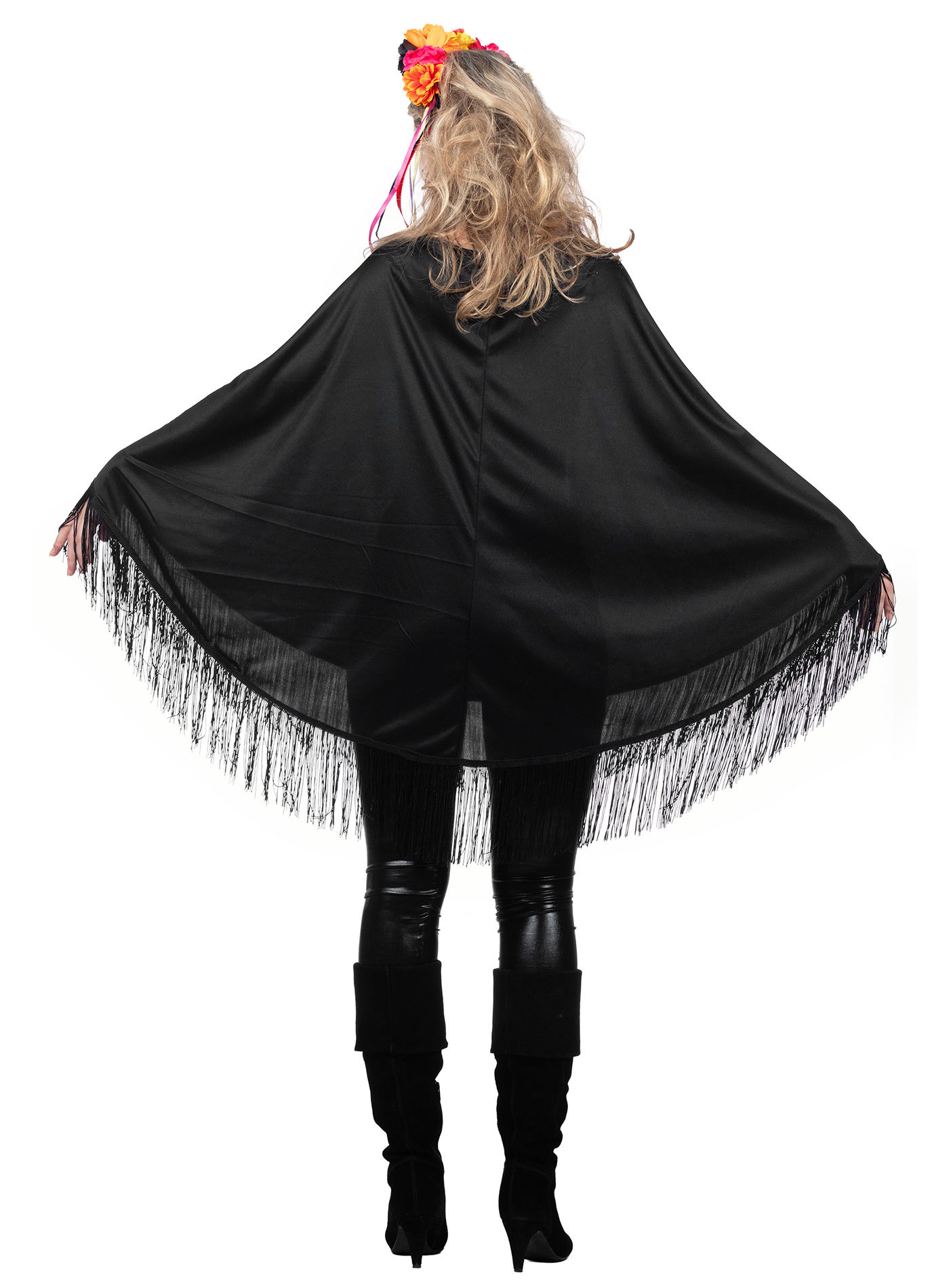 Dia de los Muertos Poncho mit Flower-Skull
