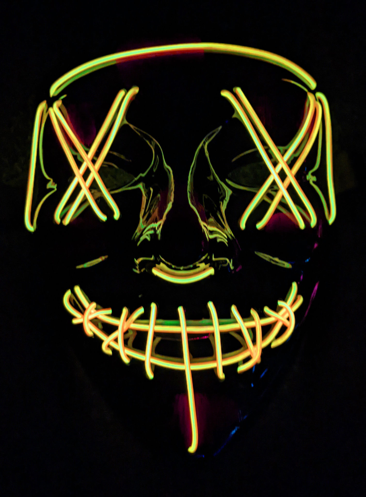 Halloween LED Maske gelb