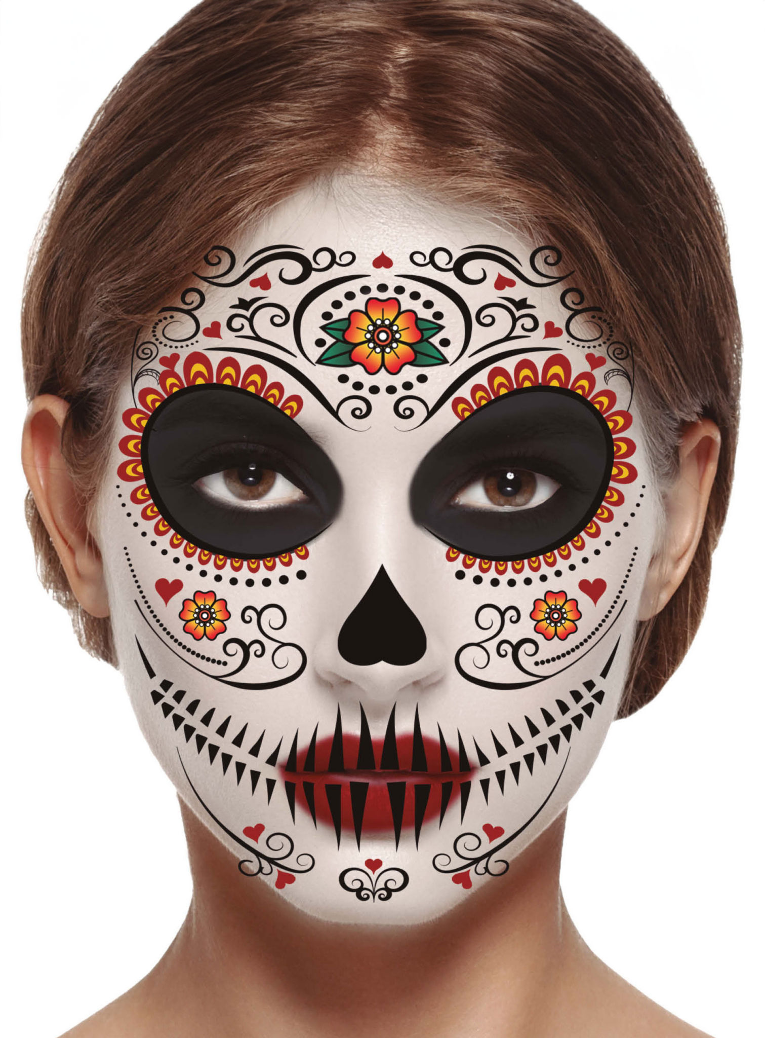 Dia de los Muertos Gesichts-Klebetattoo