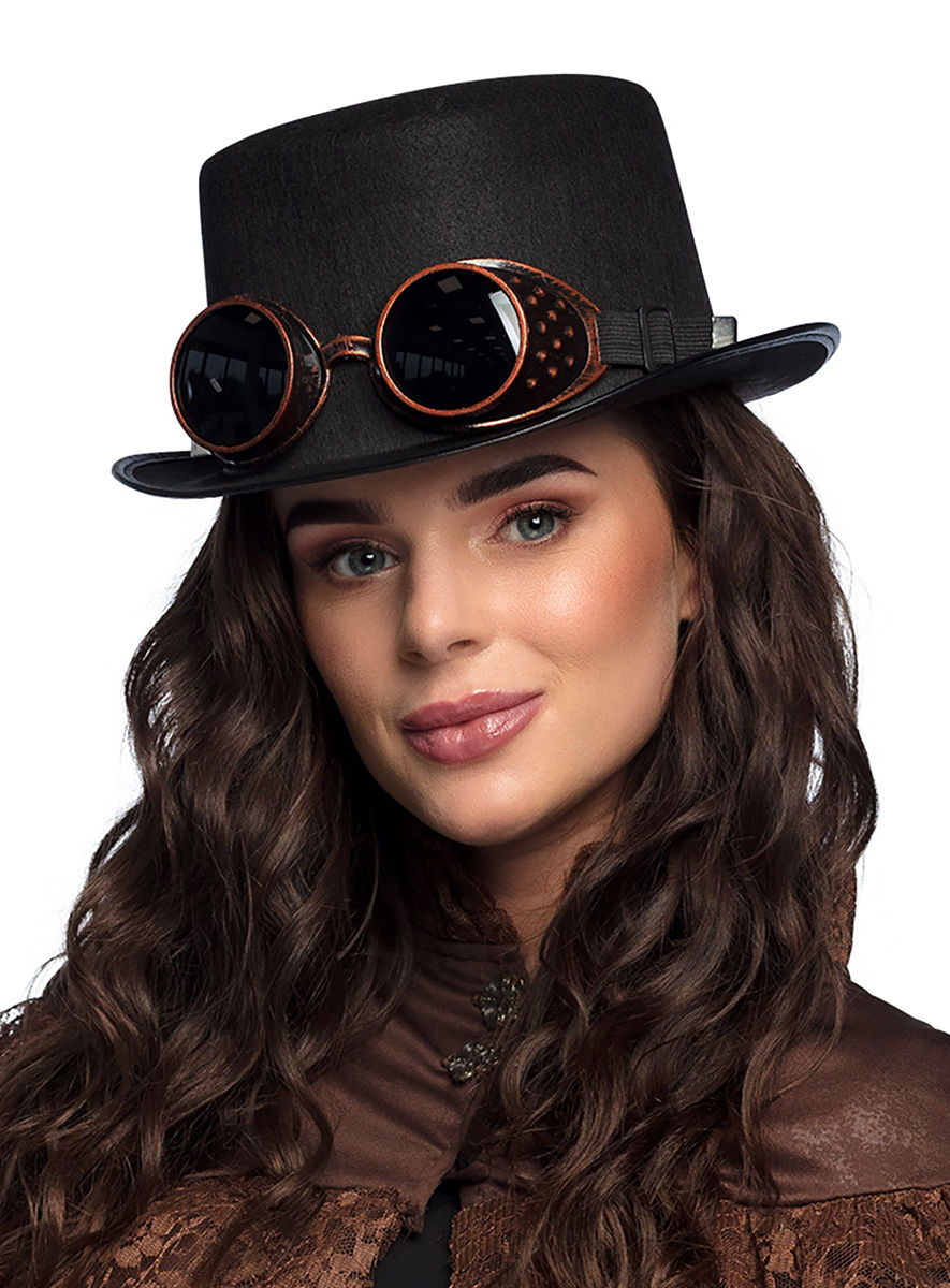 Steampunk Kutscherhut mit Brille